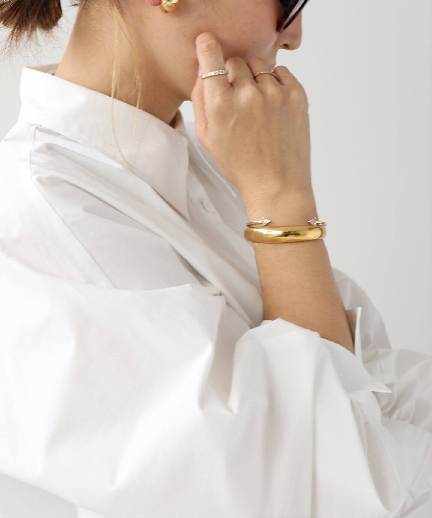 追加【Laaina/ラアイナ】 TRIANGLE TOPAZ CUFF（ブレスレット  