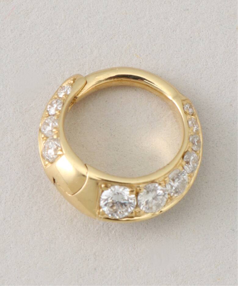 LIZZIE MANDLER/リジーマンドラー】PAVE CRESCENT HOOP 6.5（ピアス 
