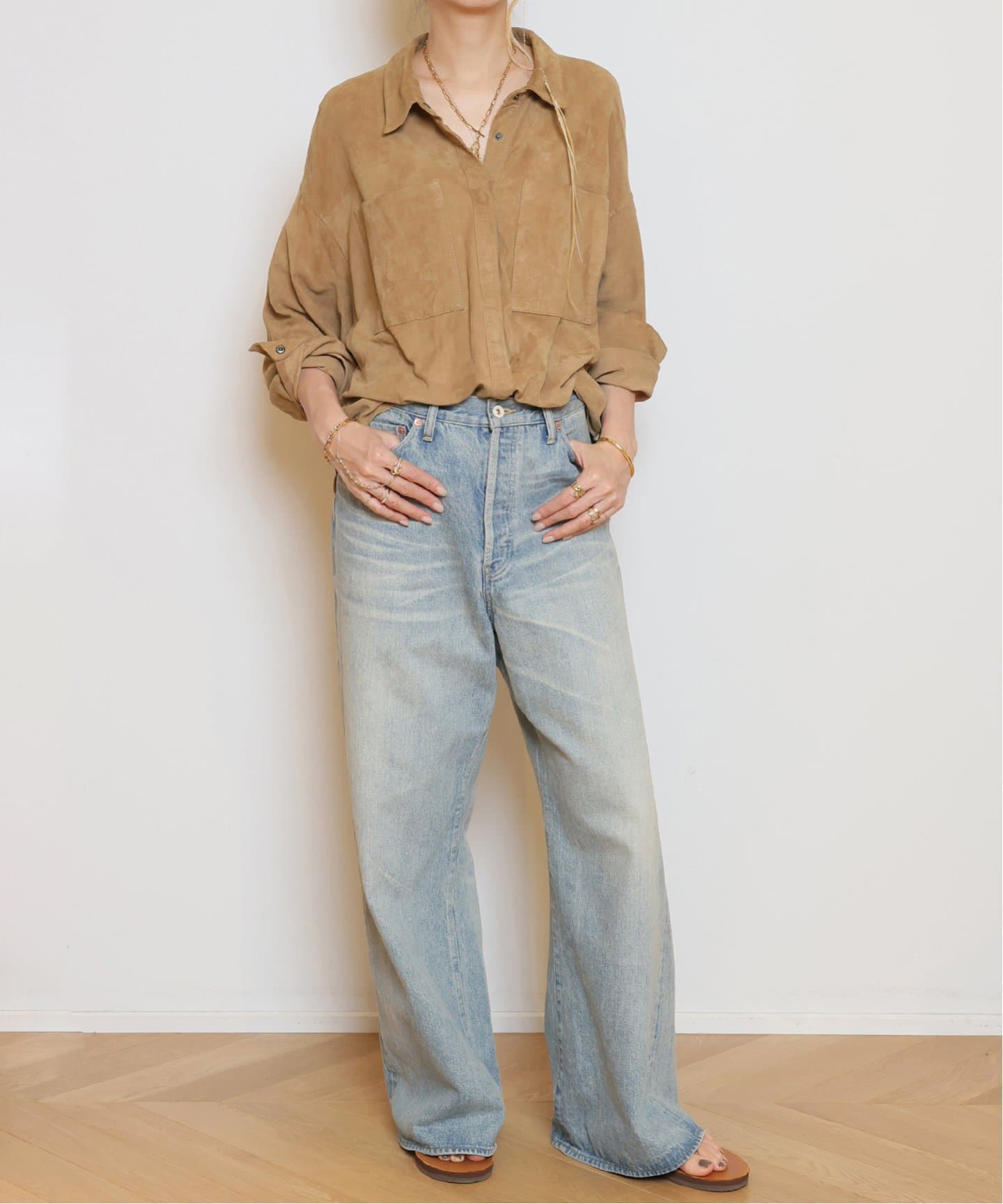 Common divisor バングル UNISEX / ナバホ族 Bruce Morgan / 1/4 14K チゼル プレーン バ