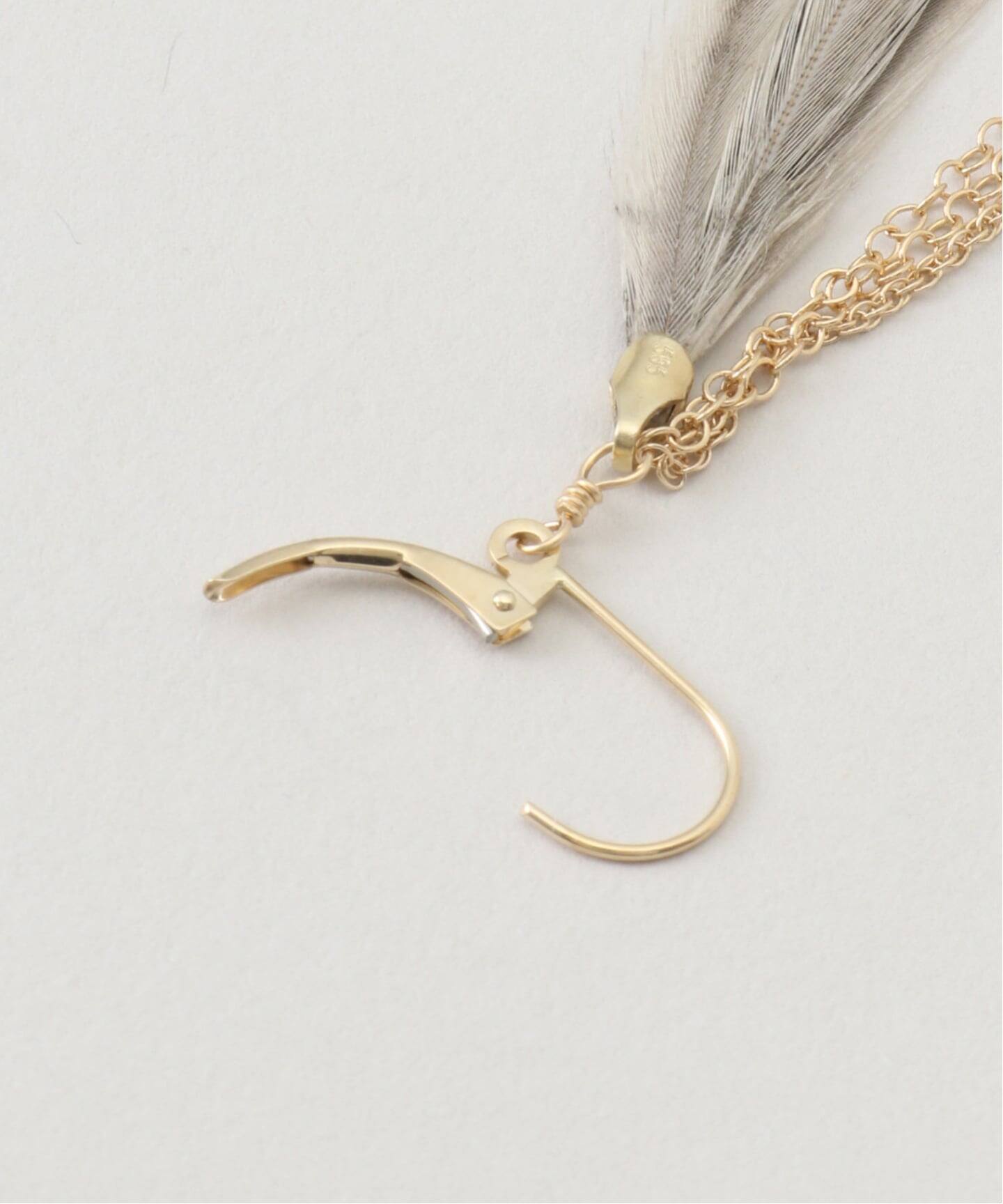Jeeyun Ha Designs/ジ ユンハ デザイン】Single Feather ピアス（片耳