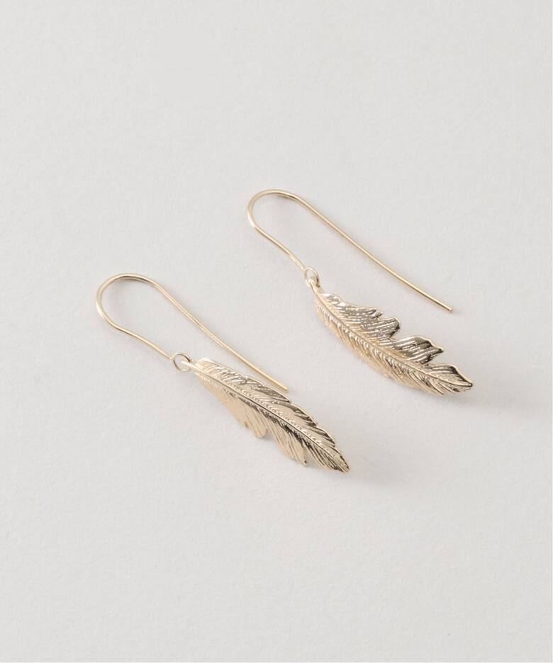Manon Jewelry/マノンジュエリー】Feather ピアス（S）14k YG（ピアス 