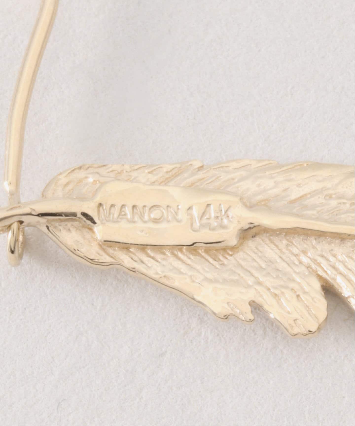 Manon Jewelry/マノンジュエリー】Feather ピアス（S）14k YG