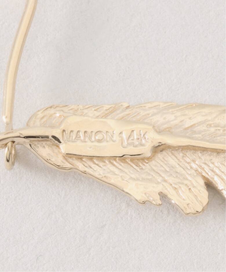 Manon Jewelry/マノンジュエリー】Feather ピアス（S）14k YG（ピアス 