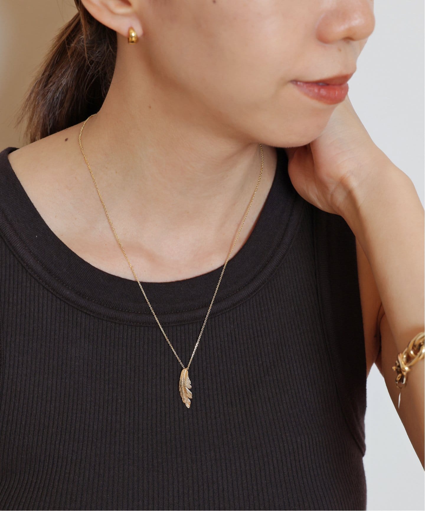 【新品】Manon Jewelry Feather ネックレス（Big SS） Manon Jewelry/マノン ジュエリー】Feather ネックレス（Big SS