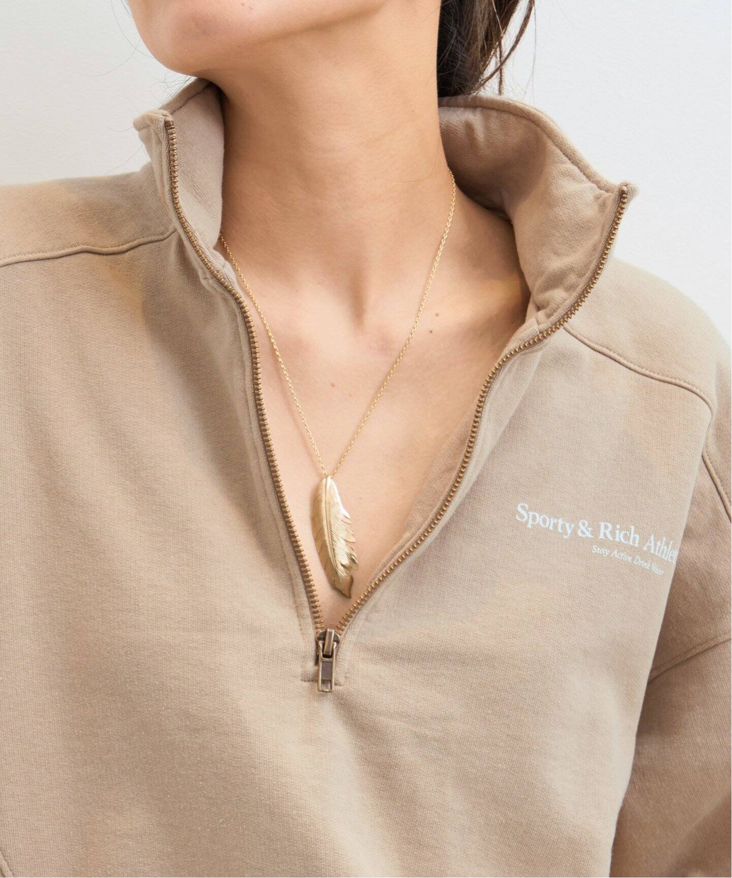 MANON JEWELRY/マノン ジュエリー】 feather pendant 47.5cm necklace  