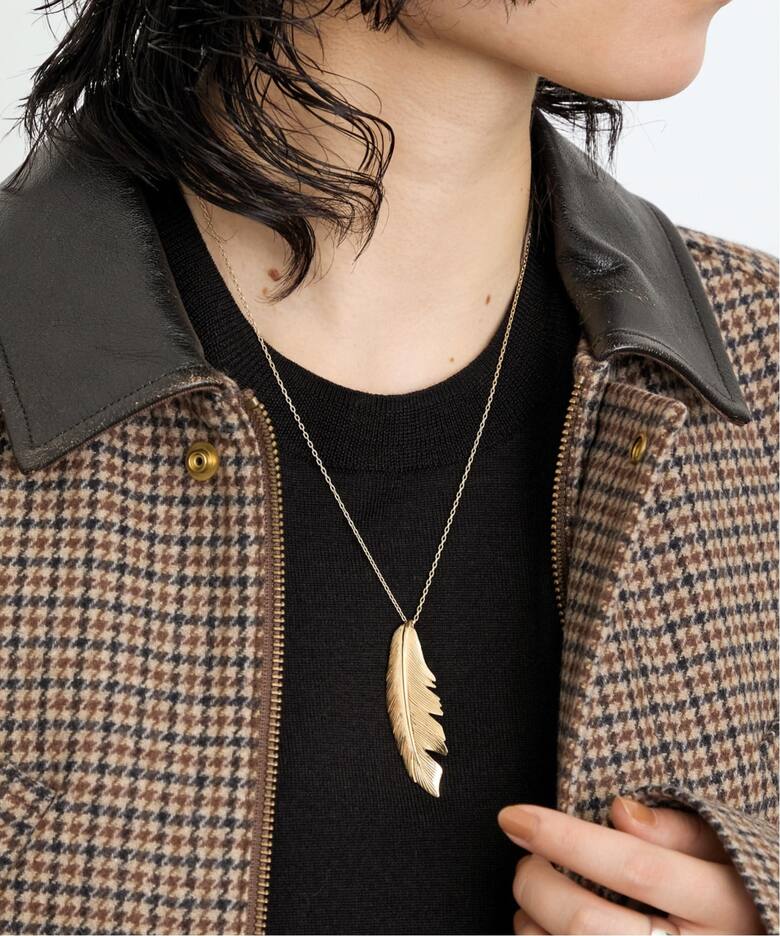 MANON JEWELRY/マノン ジュエリー】 feather pendant 47.5cm Necklace 