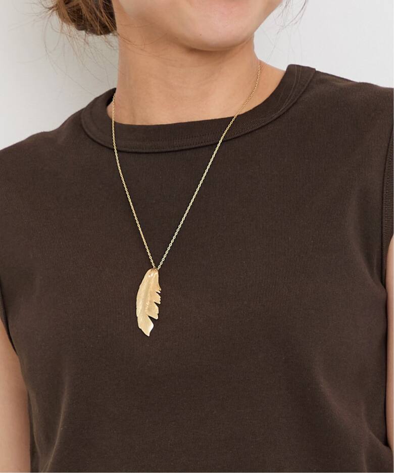 MANON JEWELRY/マノン ジュエリー】 feather pendant 47.5cm Necklace 