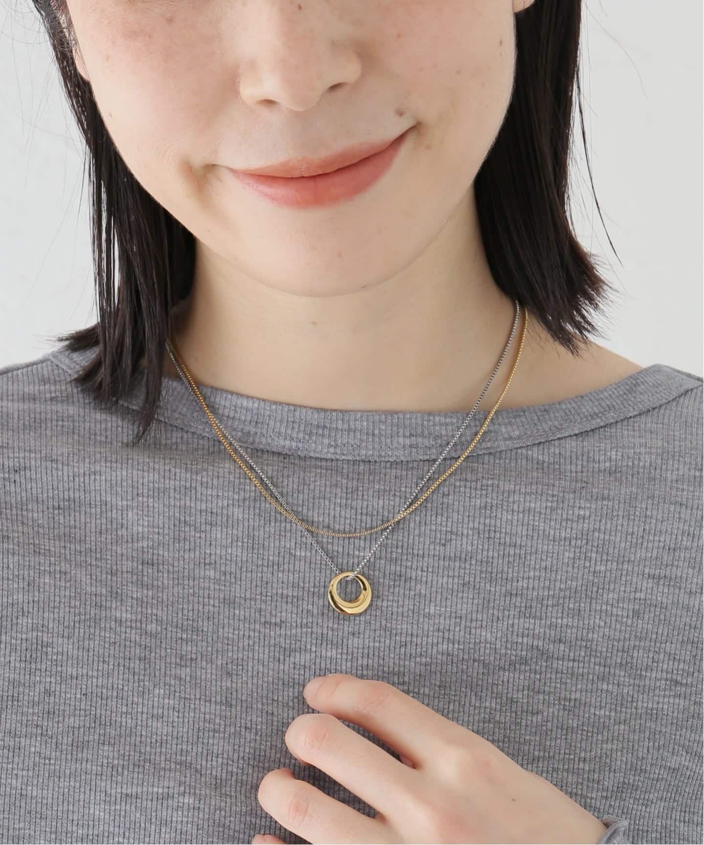 リングトップ2連ネックレス（ネックレス）｜B.C STOCK（ベーセー