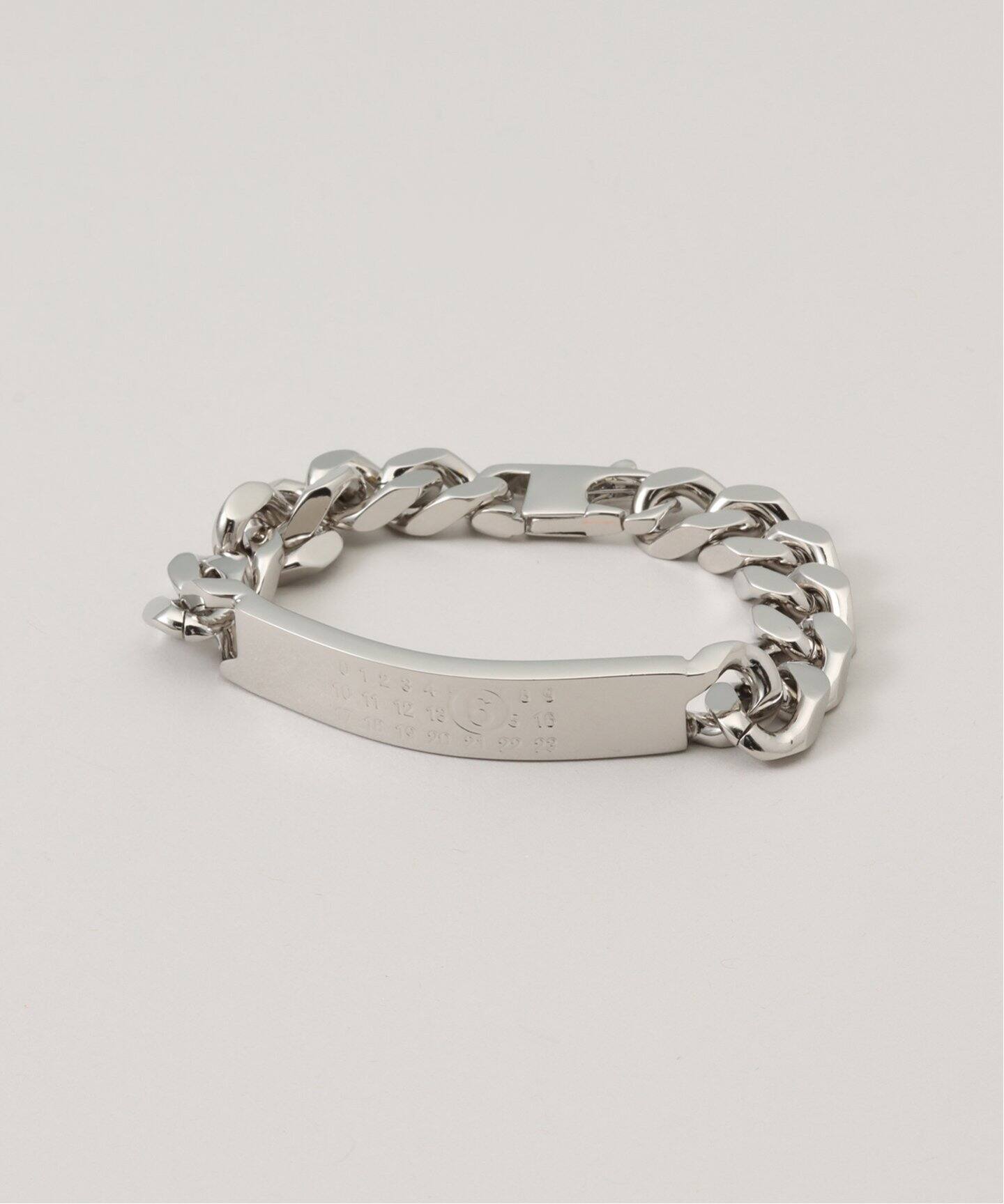 MM6 Maison Margiela Minimal Logo ID Tag curb bracelet  