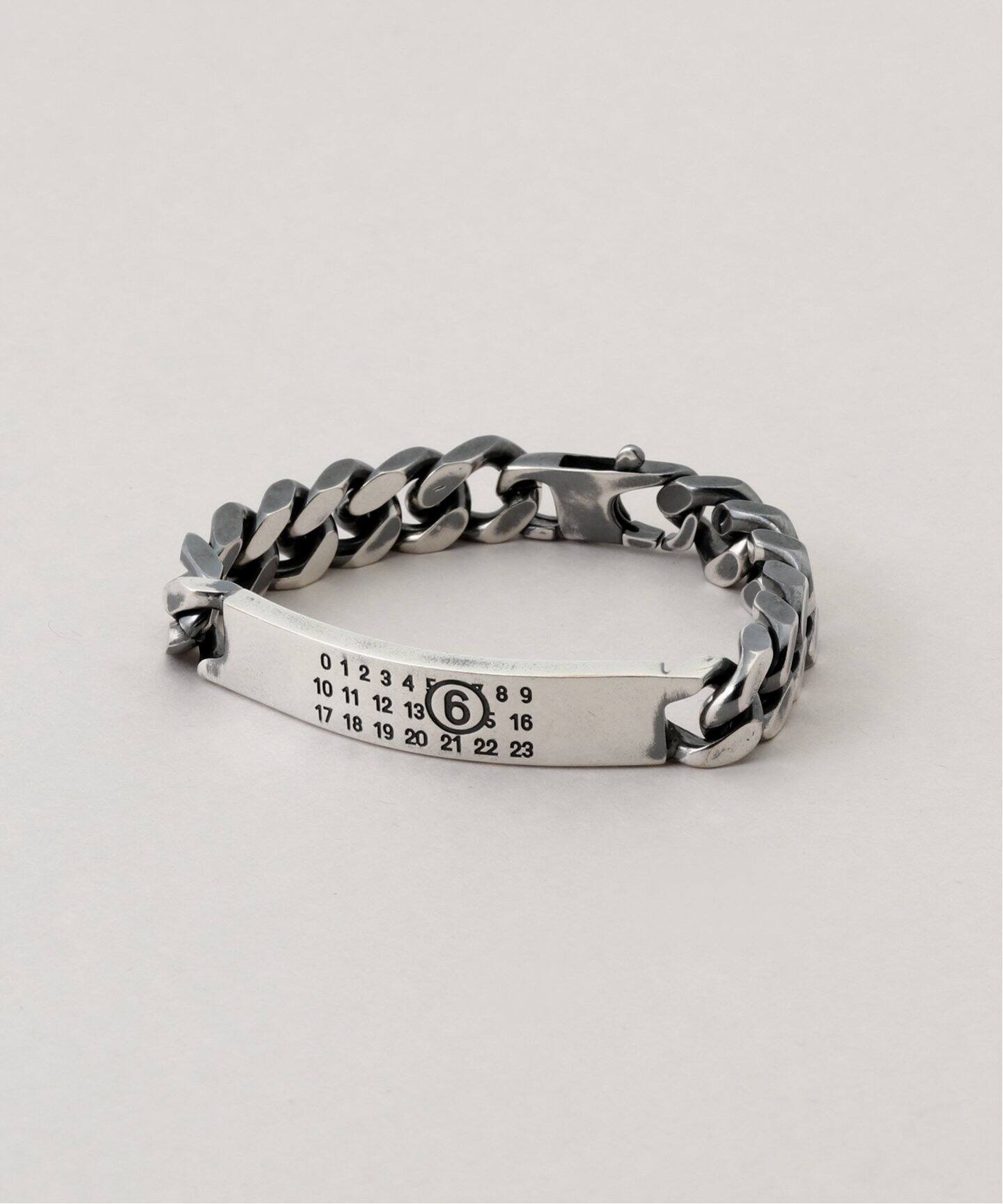 MM6 Maison Margiela Minimal Logo ID Tag curb bracelet  