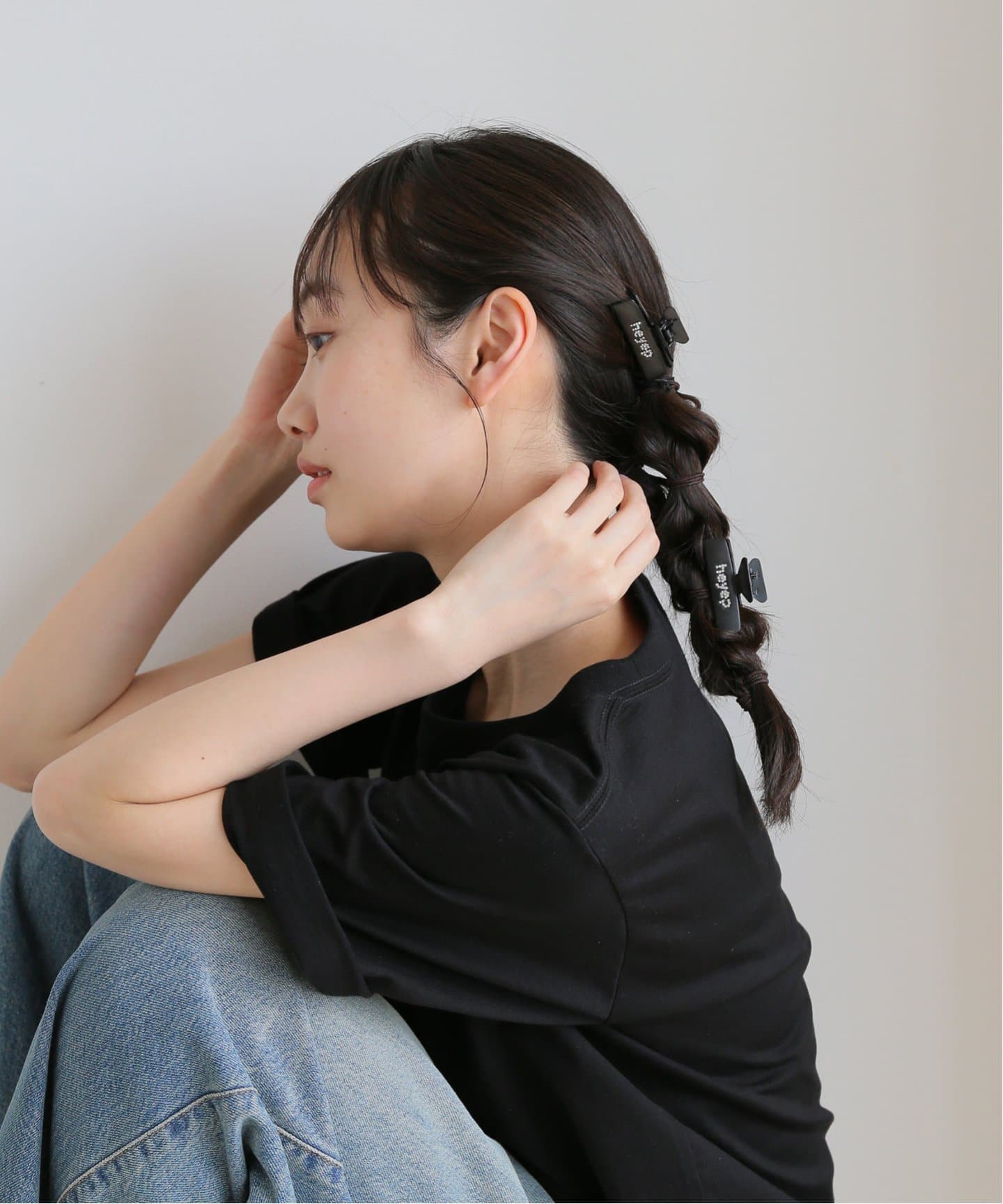 heyep/ ヘイップ logo hairclips 2set（ヘアアクセサリー）｜LE