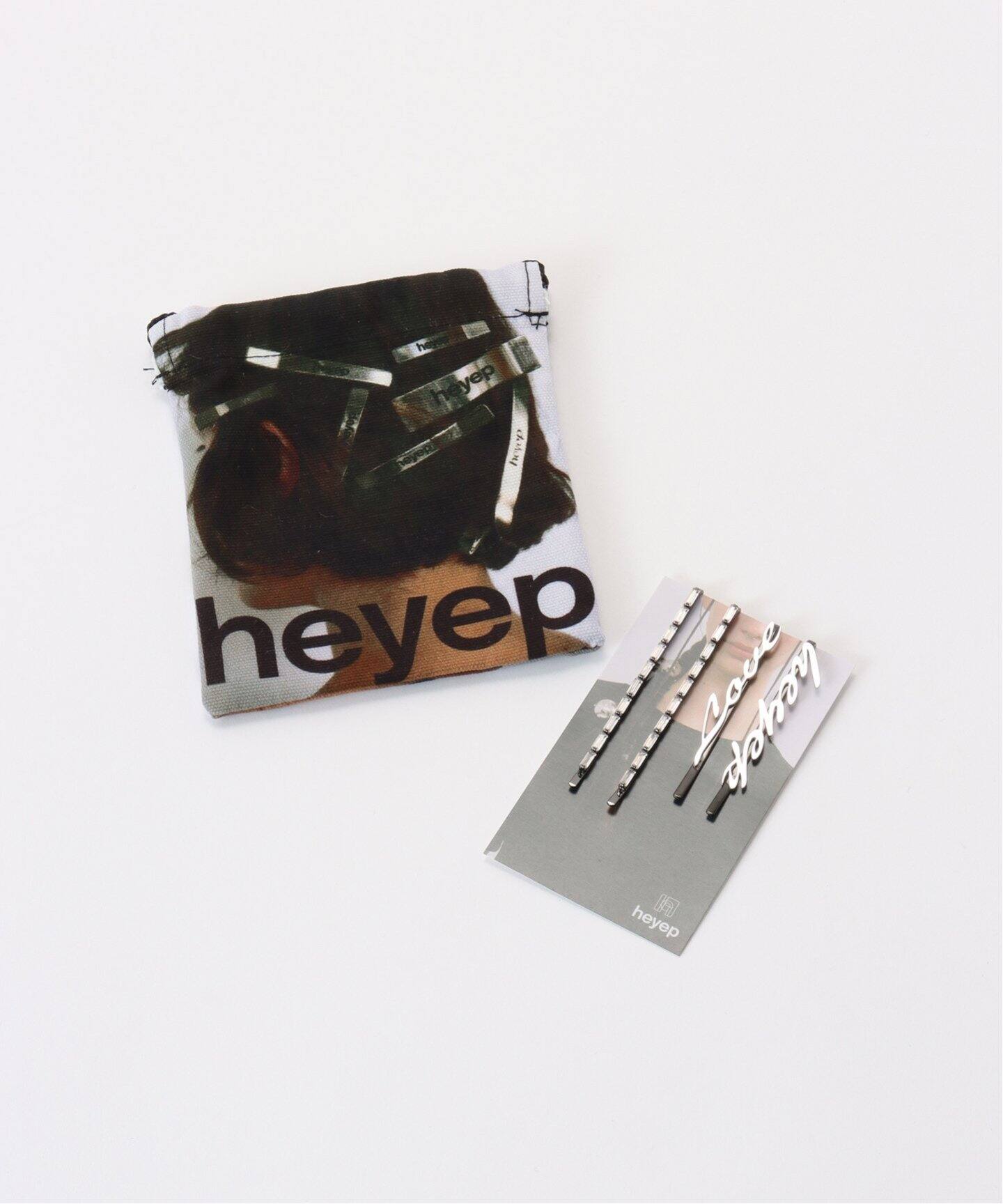heyep/ ヘイップ logo hairpin 4set（ヘアアクセサリー）｜LE