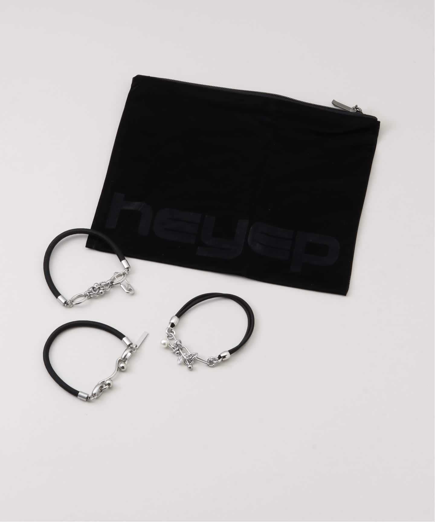 heyep へイップ CHARMS HAIR TIES 3 PIECE SET Charms Hair Ties 3 Piece Set-チャームヘアタイ3ピースセット