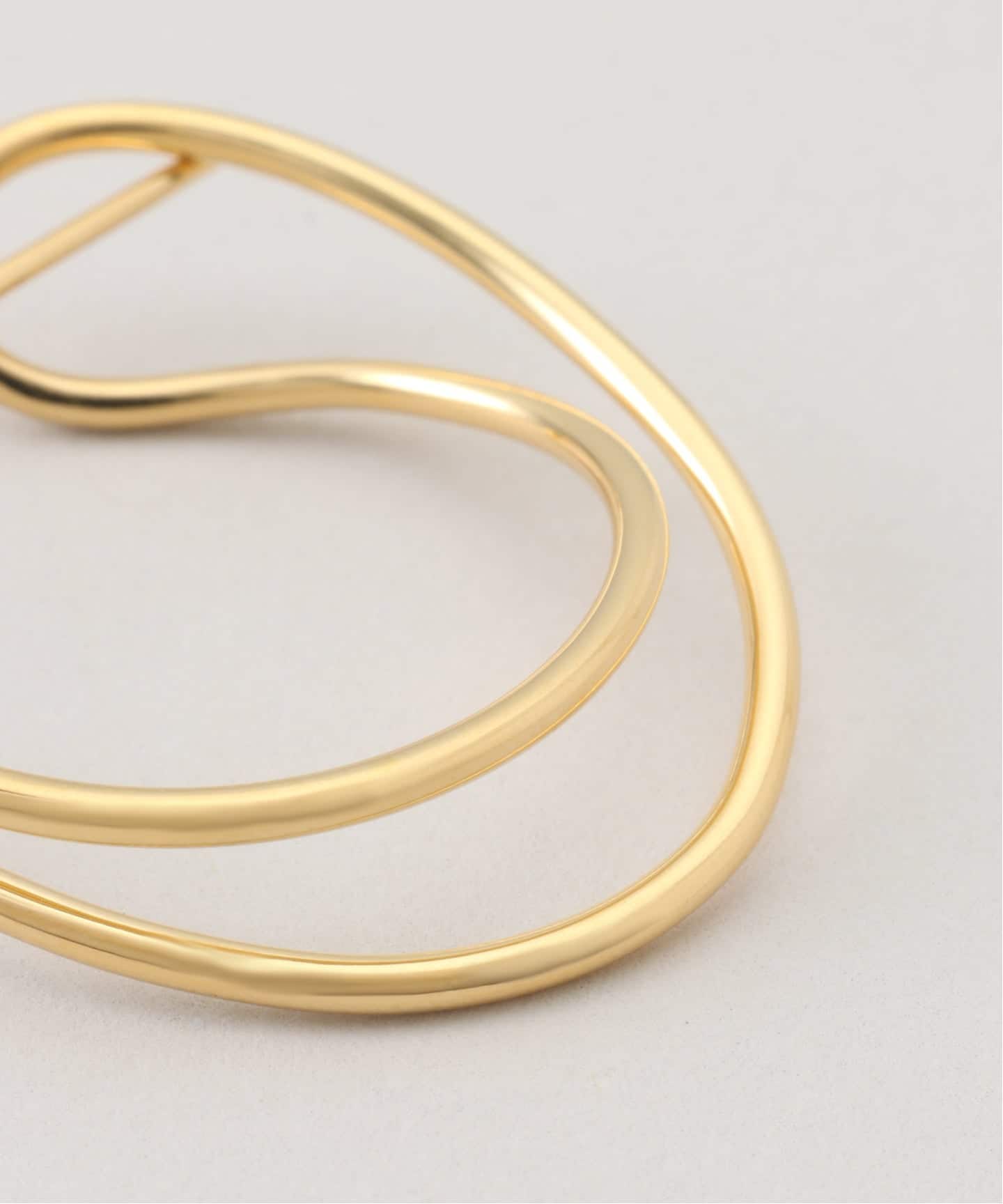 BAR JEWELLERY ゴールドカーブピアス BAR JEWELLERY ピアス Jewellery TWISTED CONTOUR ゴールド