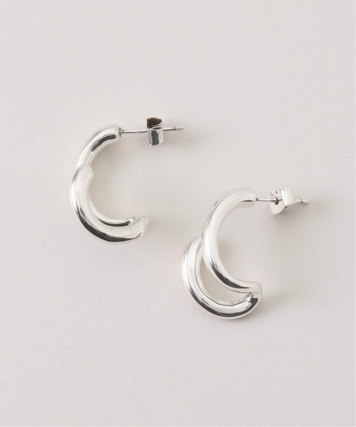 シルバー925 Silver 編み込みデザインワイドピアス/軽研磨仕上げ/両耳 シルバー925 Silver ワイド馬蹄デザインリング/軽研磨仕上げ | envy