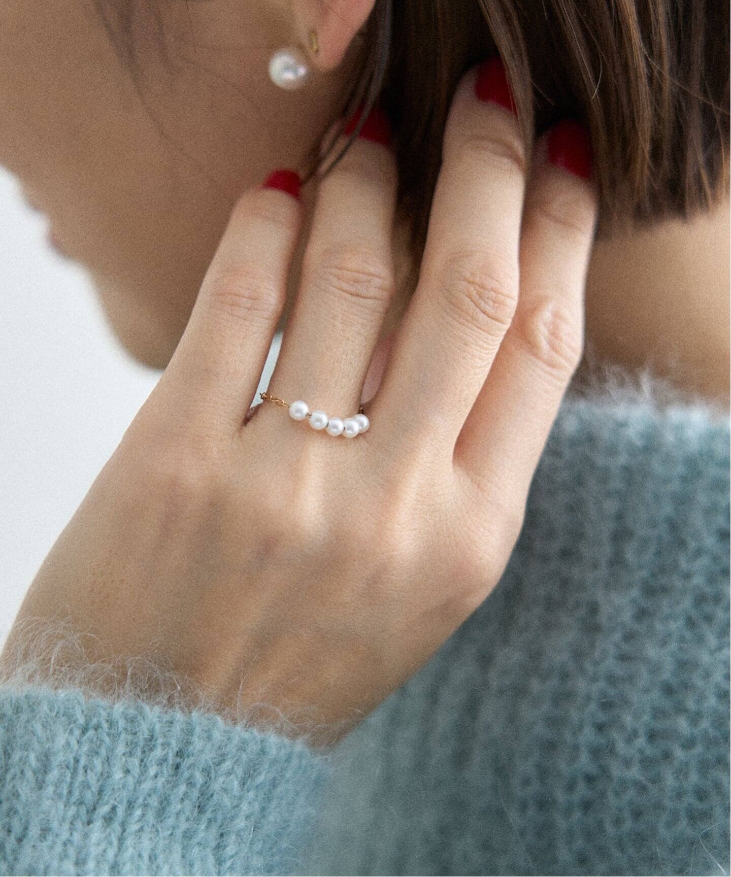 GIGI/ジジ 別注 PEARL CHAIN RING EX（リング）｜IENA（イエナ）の通販
