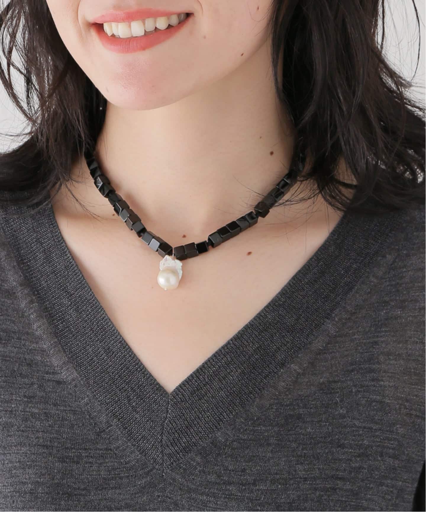 iena リューク　ネックレス Rieuk/リューク Baroque pearl onyx nl ネックレス NC59-S（ネックレス