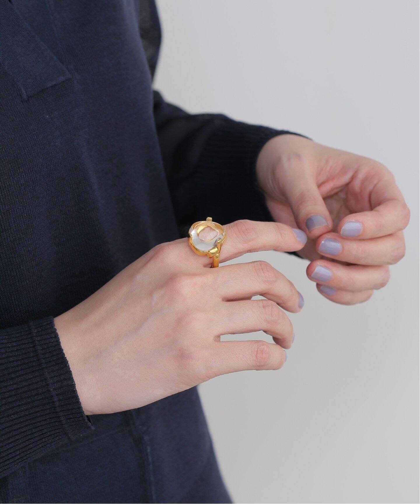 Kenneth Jay Lane/ケネス ジェイ レーン CLEAR STONE RING リング 