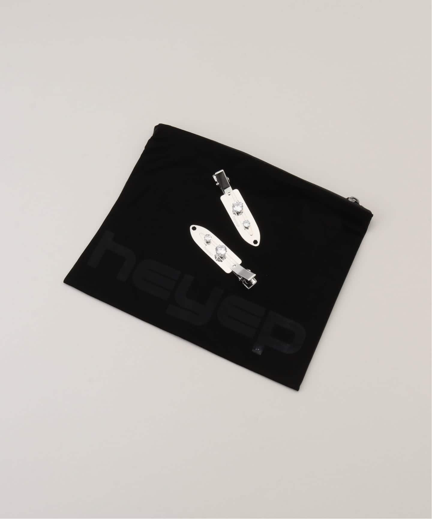 HEYEP/ヘイップ Rhinestone Flat Hair Clips-2 Piece ヘアクリップ