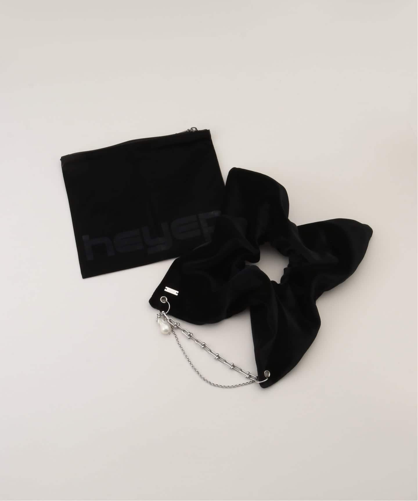 HEYEP/ヘイップ Velour Square Pearl Scrunchie-M シュシュ HP13225
