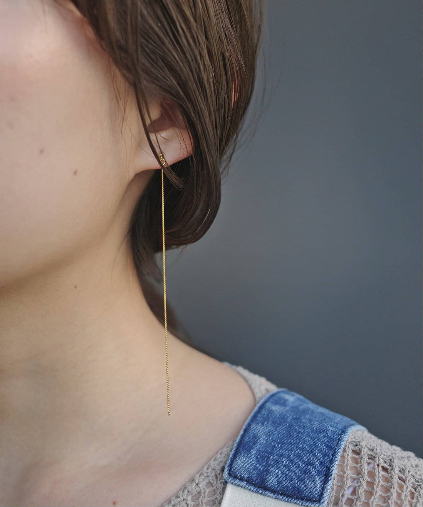 LAPUIS/ラピュイ SV925 Long Chainピアス 244-220126