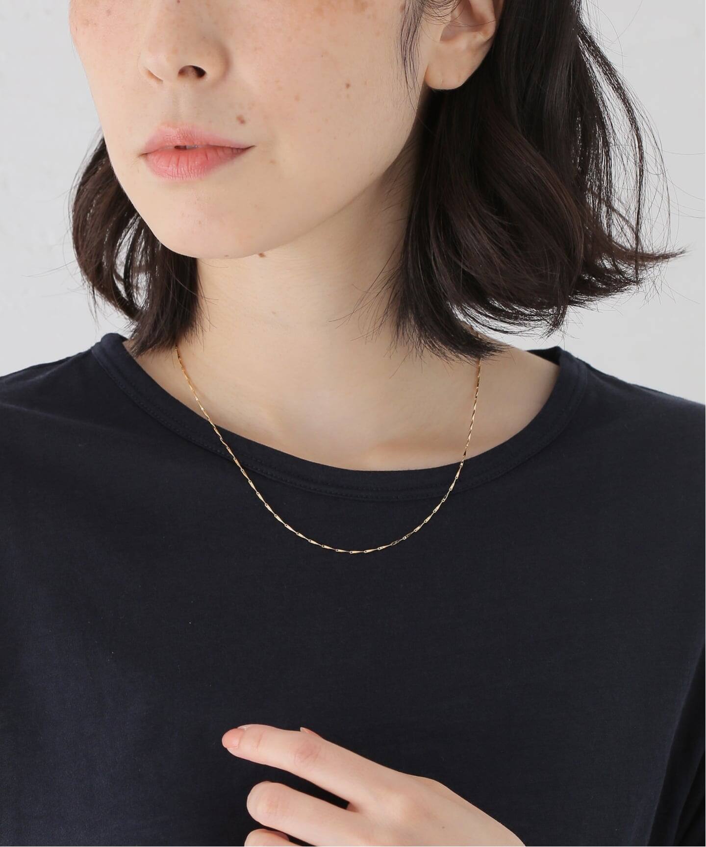 ビンテージジュエリー 14金ツイストチェーンネックレス 14K スリー