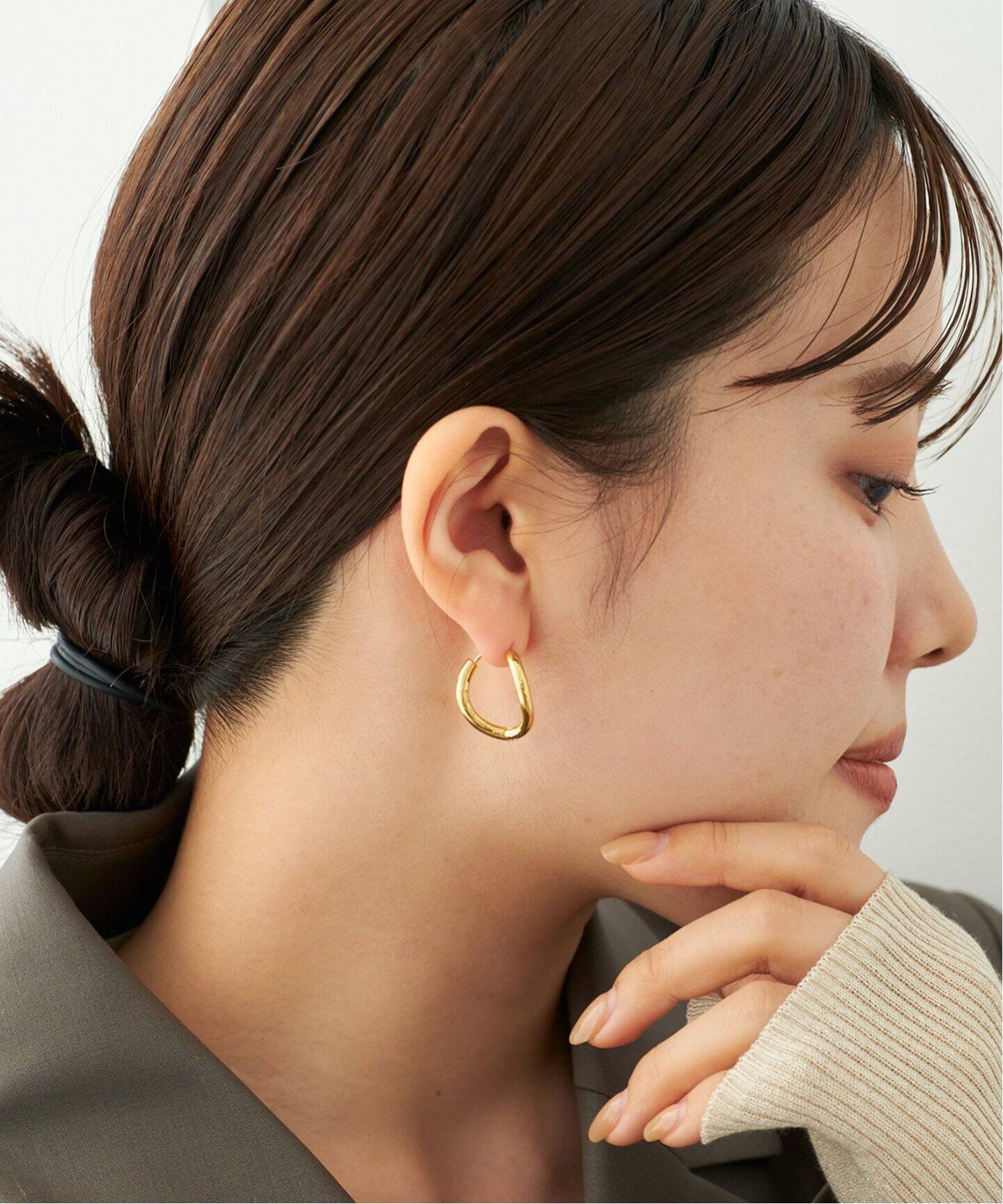 BARJEWELLERY ゴールドフープピアス-【バレンシアガ】Large Shopping 
