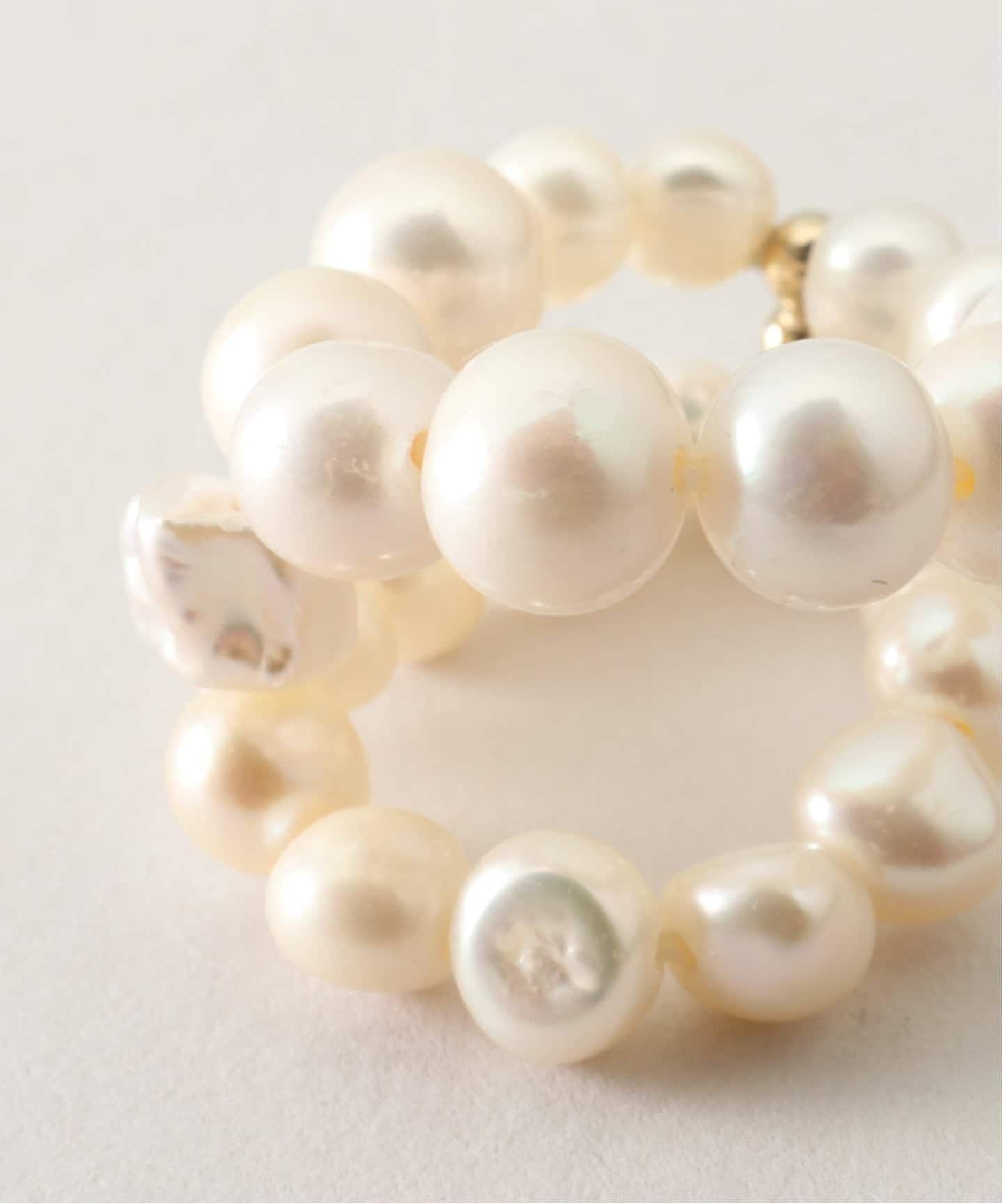 追加2》junco paris ジュンコパリ 別注2連パールリング BA23HV-10