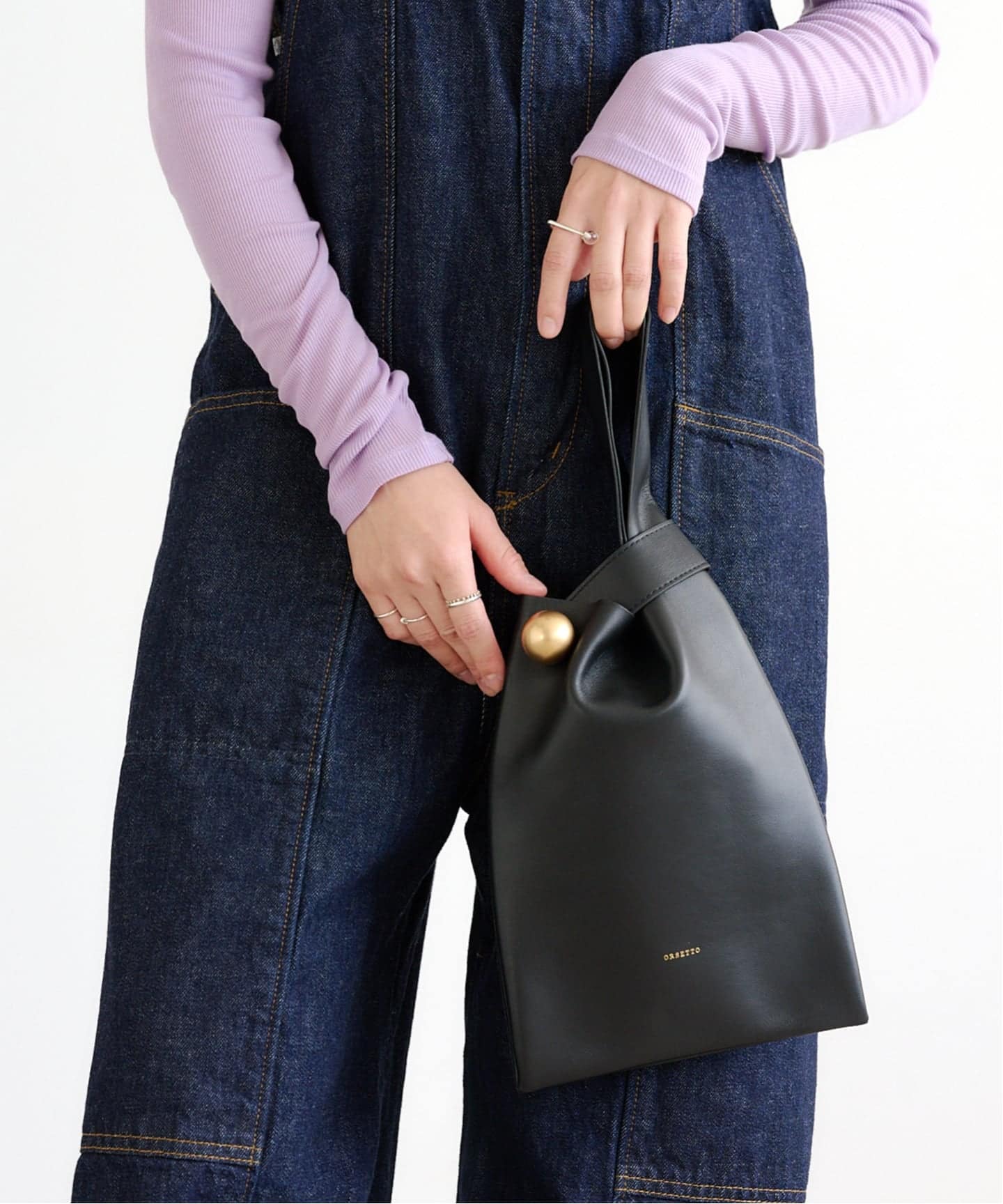 極美品】ORSETTO MUSE ボア ハンドバッグ ブラック 黒 ORSETTO