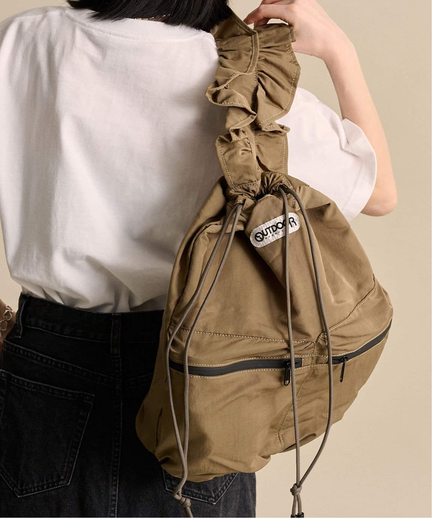 outdoor frill sling bag フリルボデイバッグ カーキ バッグ