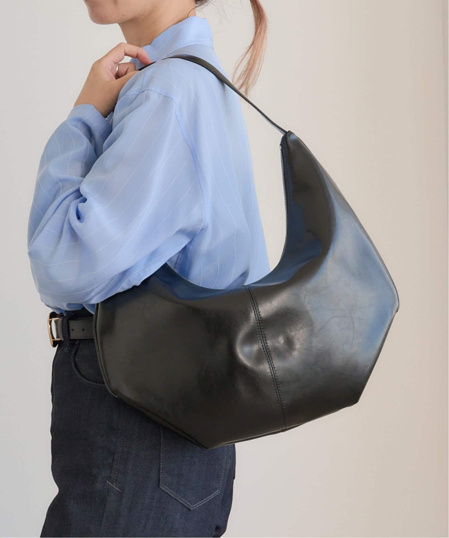 ショルダーバッグ・ポシェット LUMEN MOSSY HOBO BAG 5BJH442 LUMEN MOSSY HOBO BAG LETHER BLACK(ショルダーバッグ)|BOICE