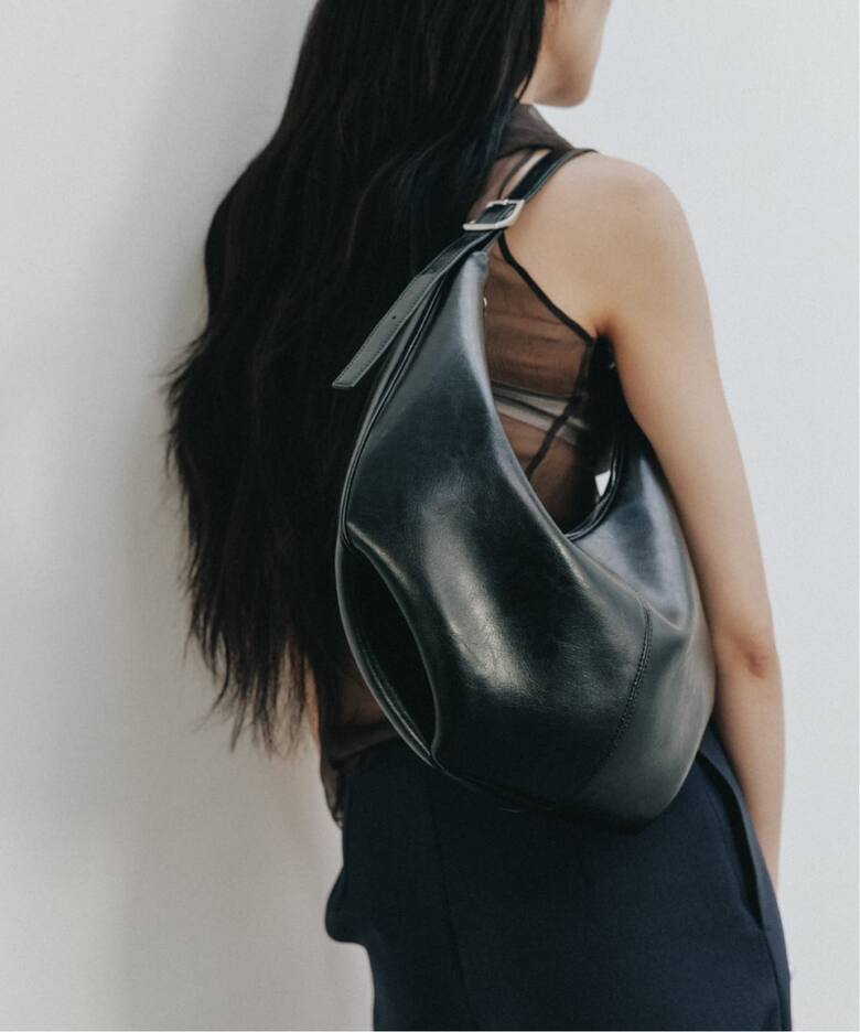 LUMEN MOSSY HOBO BAG LETHER BLACK（ショルダーバッグ）｜BOICE FROM 
