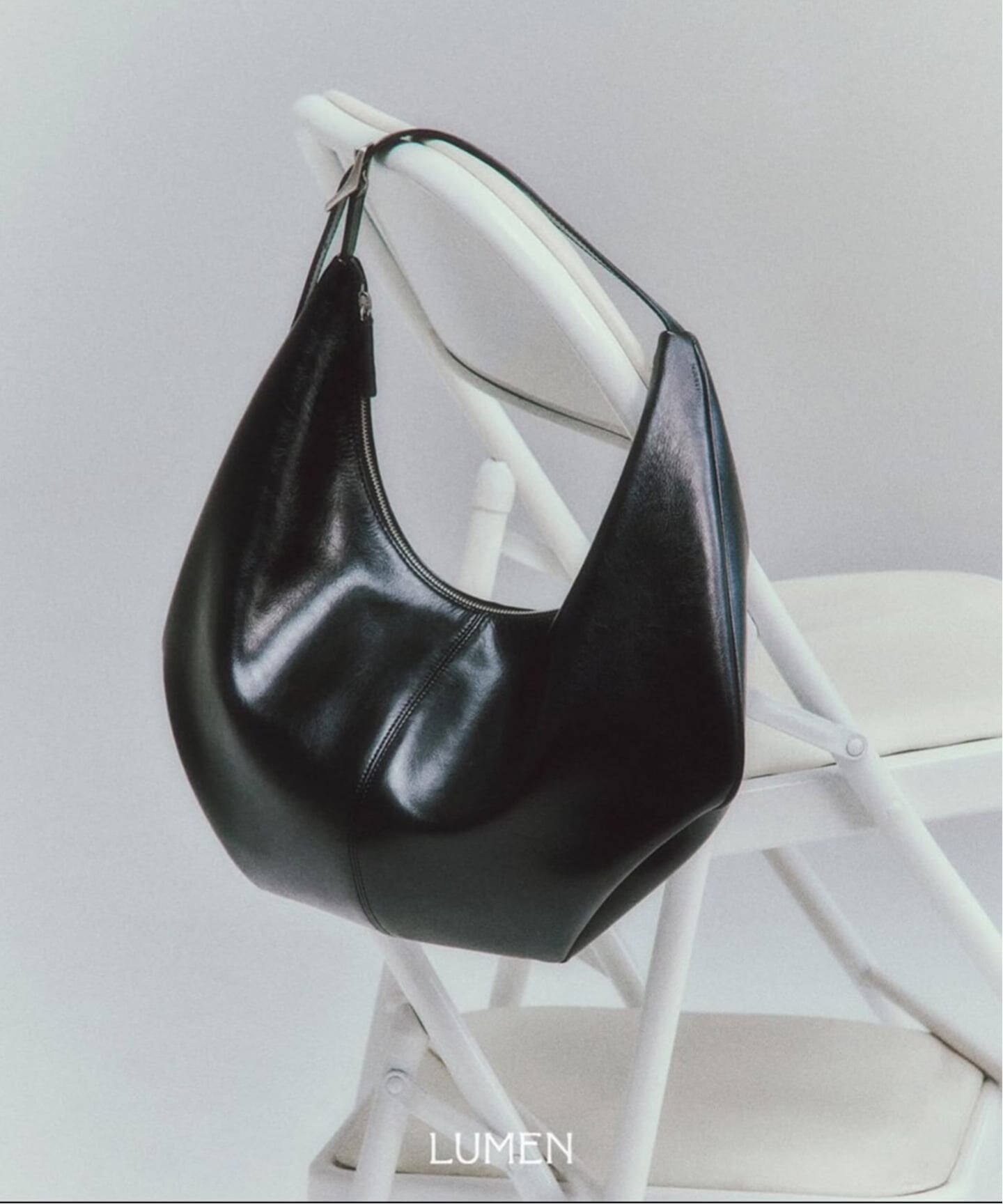 LUMEN MOSSY HOBO BAG LETHER BLACK（ショルダーバッグ）｜BOICE