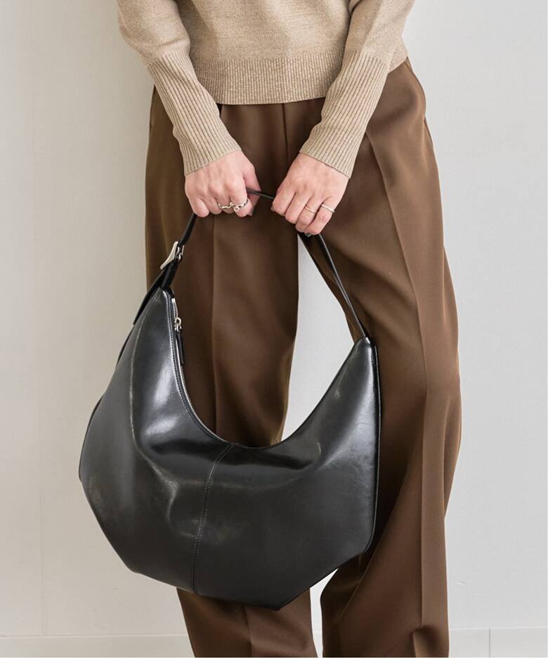 LUMEN MOSSY HOBO BAG LETHER BLACK（ショルダーバッグ）｜BOICE FROM 
