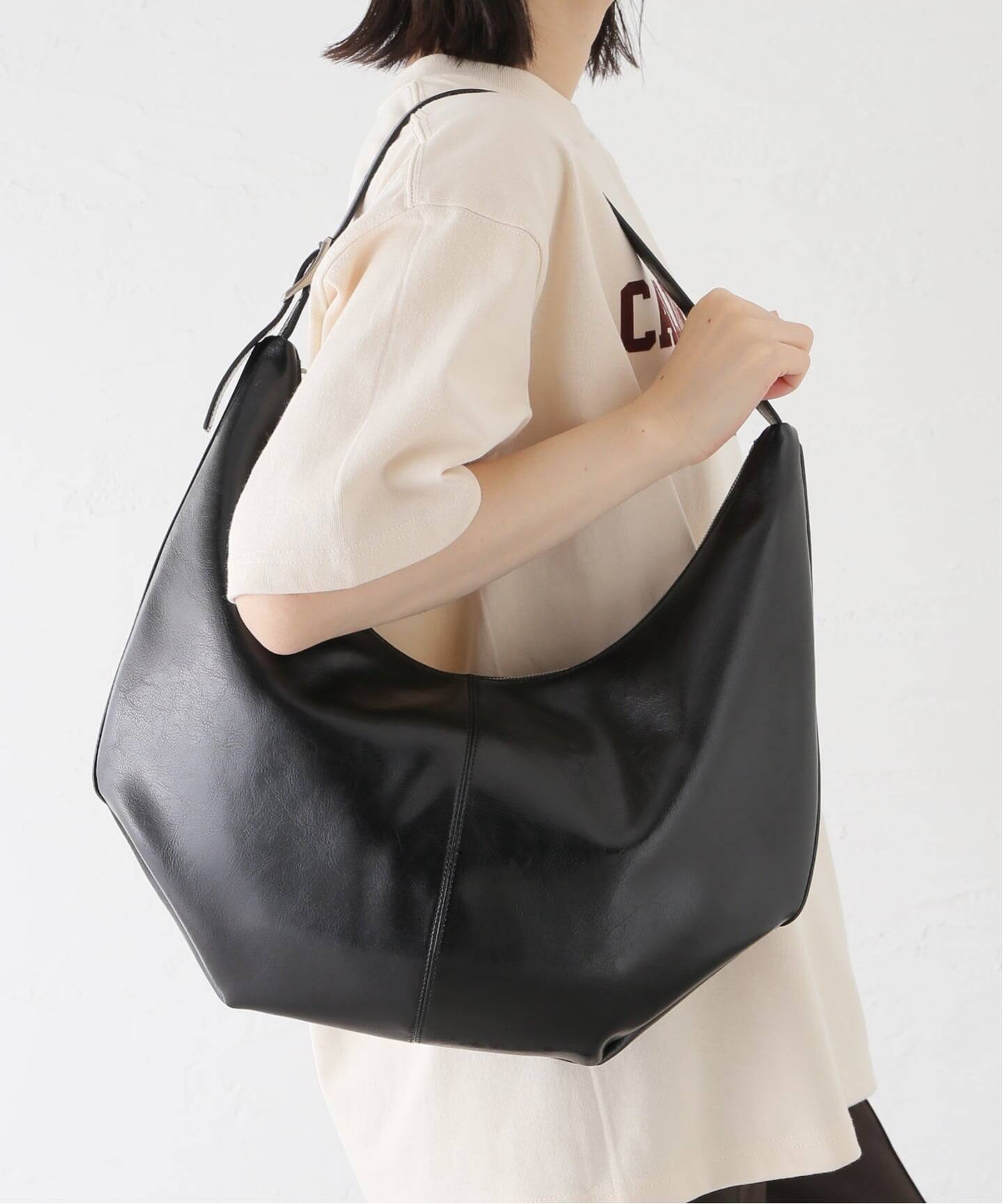LUMEN MOSSY HOBO BAG LETHER BLACK（ショルダーバッグ）｜BOICE FROM