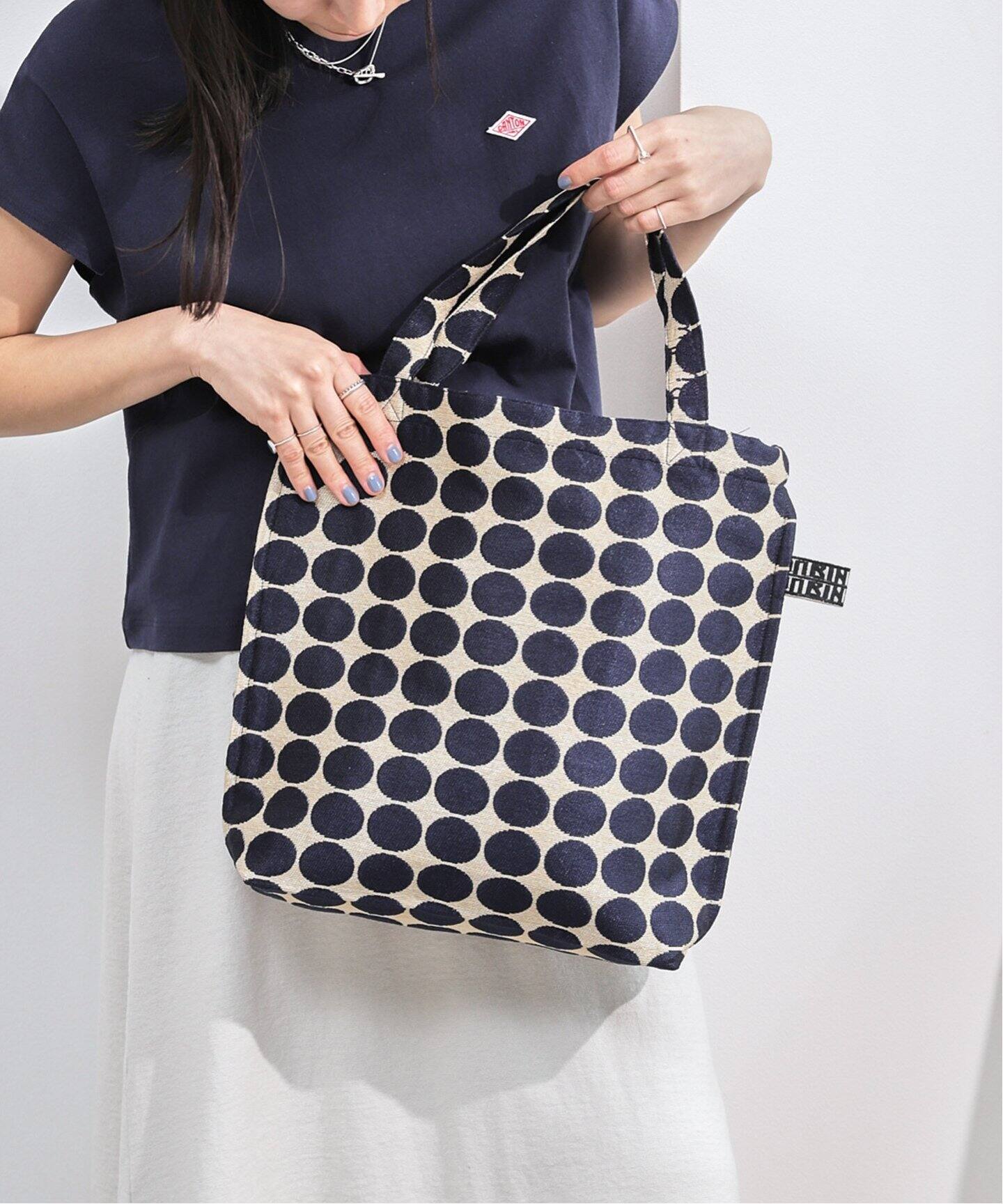 CALMER 2025SS ドットジャカードブラウス ネイビー