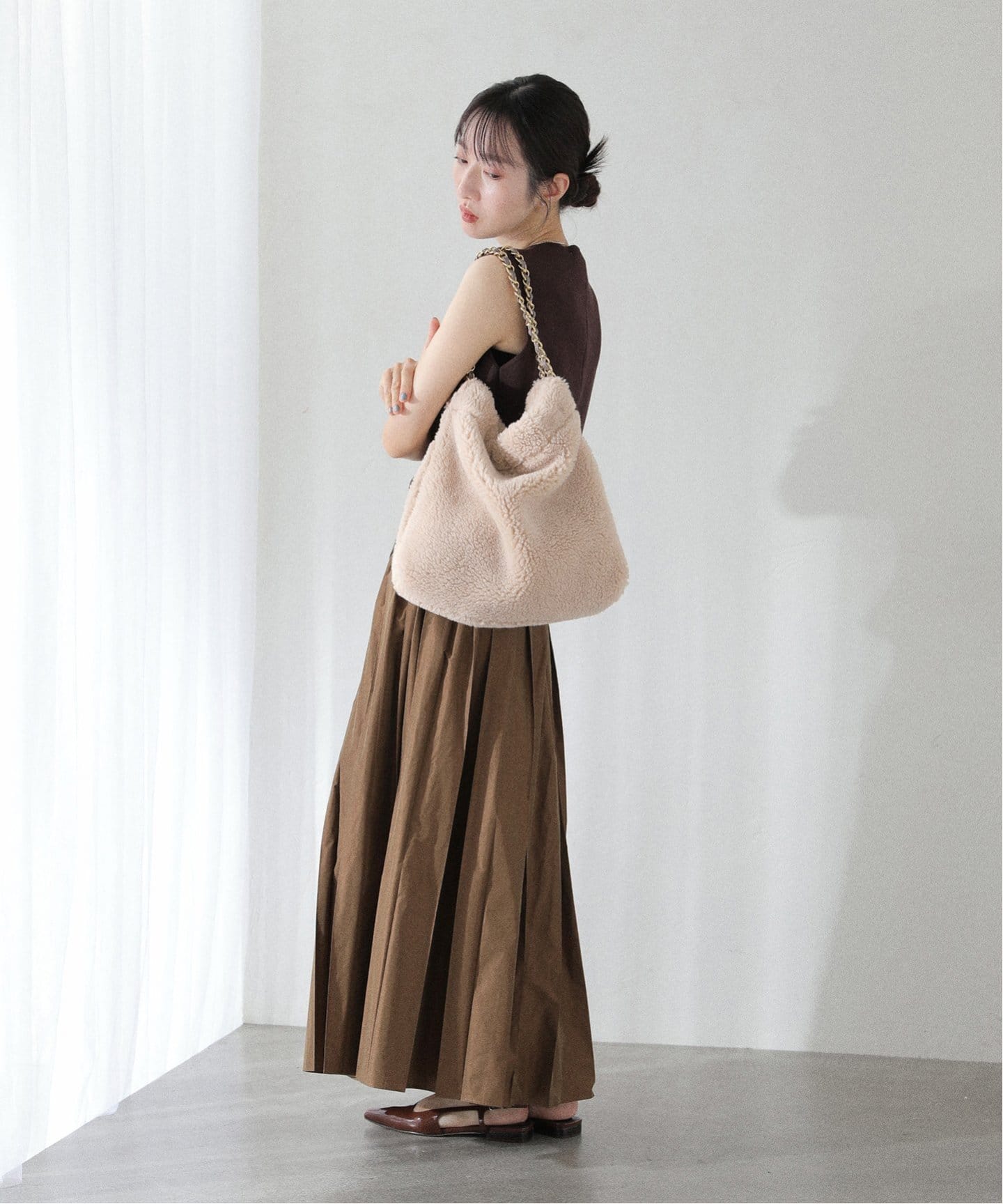 予約》VIOLAd'ORO / ヴィオラドーロ エコファーバッグ 34*34cm