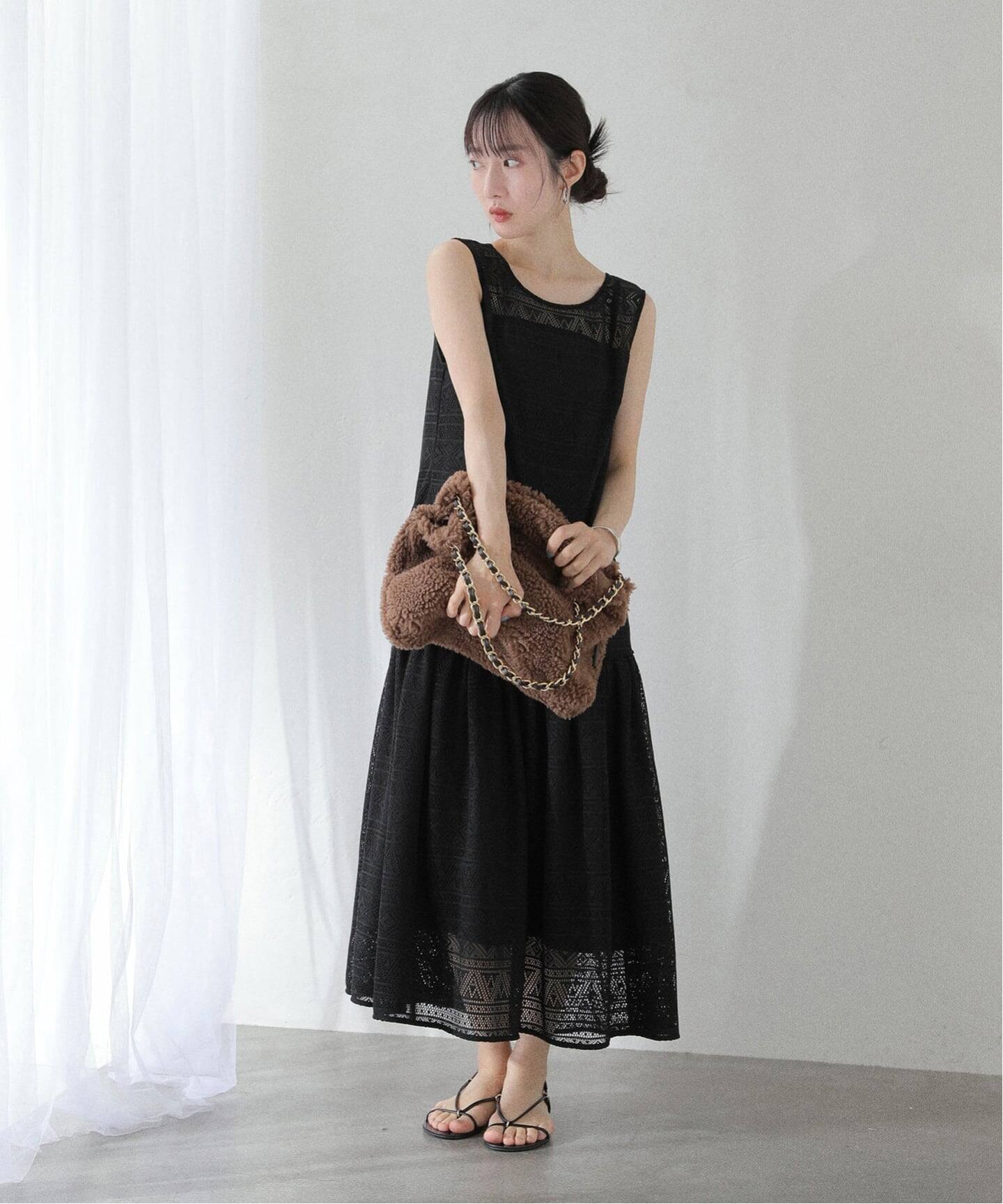 VIOLAd'ORO / ヴィオラドーロ エコファーバッグ 34*34cm（ショルダー