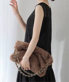 レディース VIOLAd’ORO / ヴィオラドーロ エコファーバッグ 34*34cm ラ トータリテ ショルダーバッグ ブラウン フリーのサムネイル