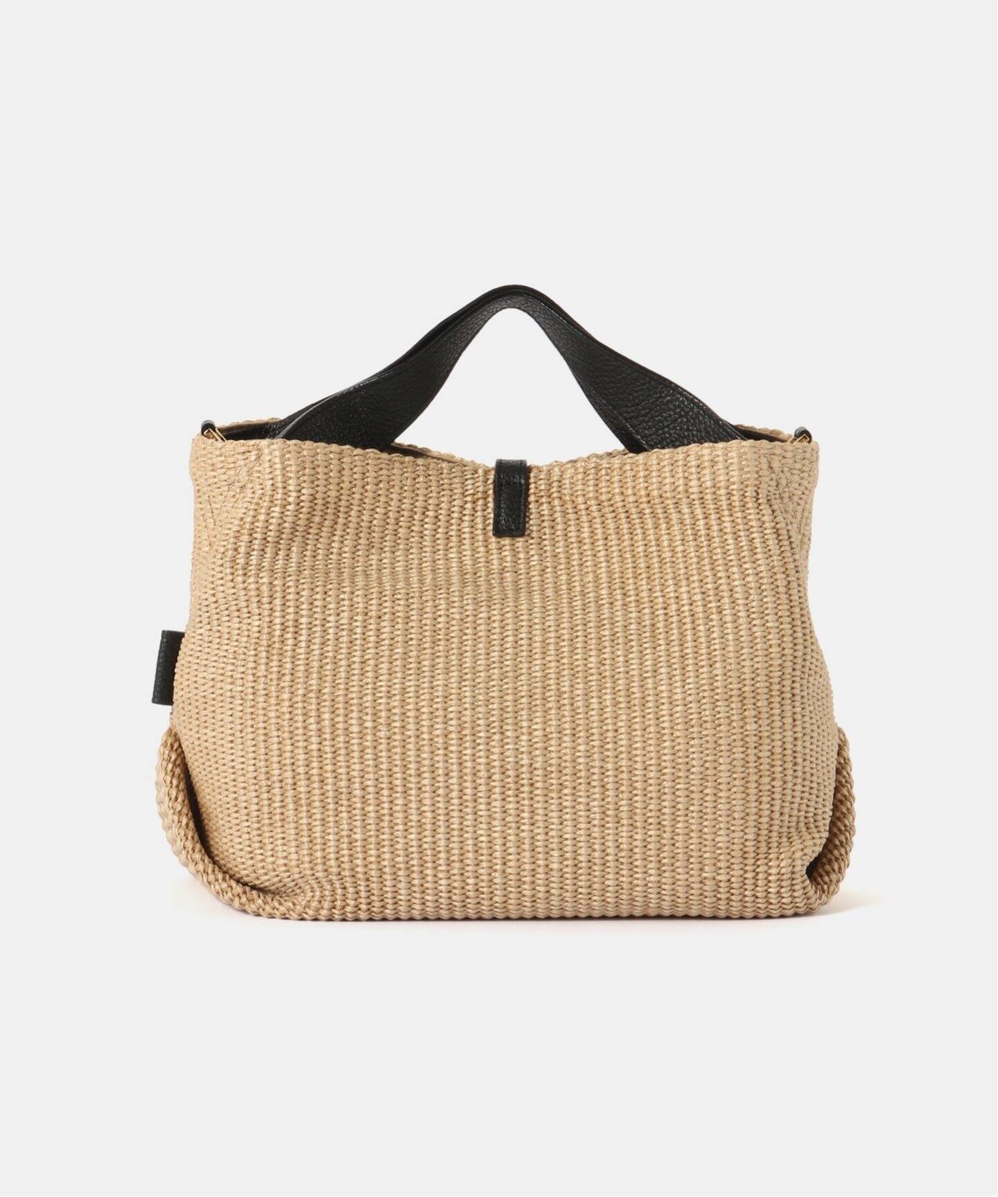 VIOLAd'ORO/ヴィオラドーロ】ラフィアシート*レザーハンドルBAG