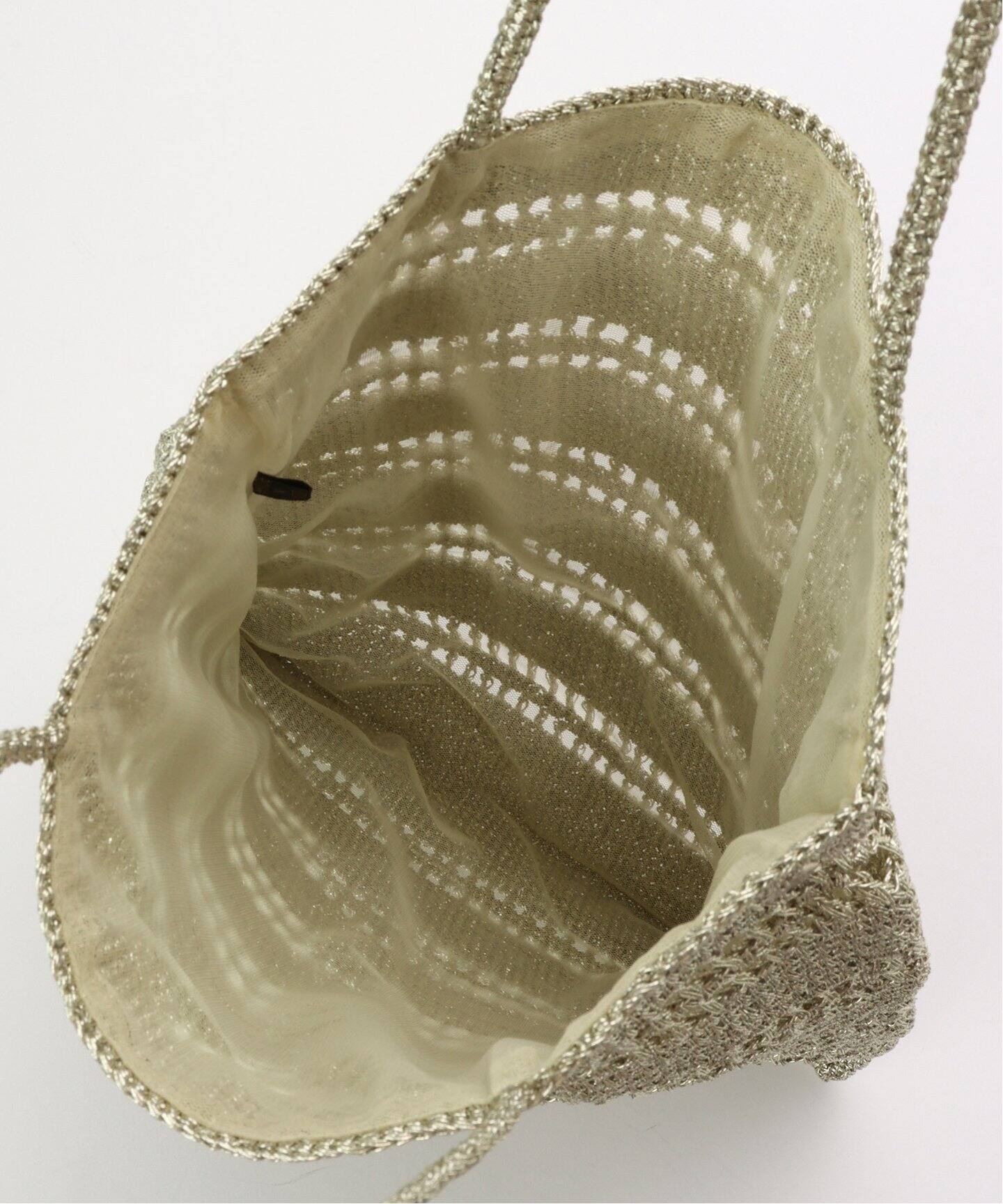 ヌキテパ　llic Macrame Tote Bag ne Quittez pas/ヌキテパ】 METALLIC MACRAME TOTE BAG（トートバッグ