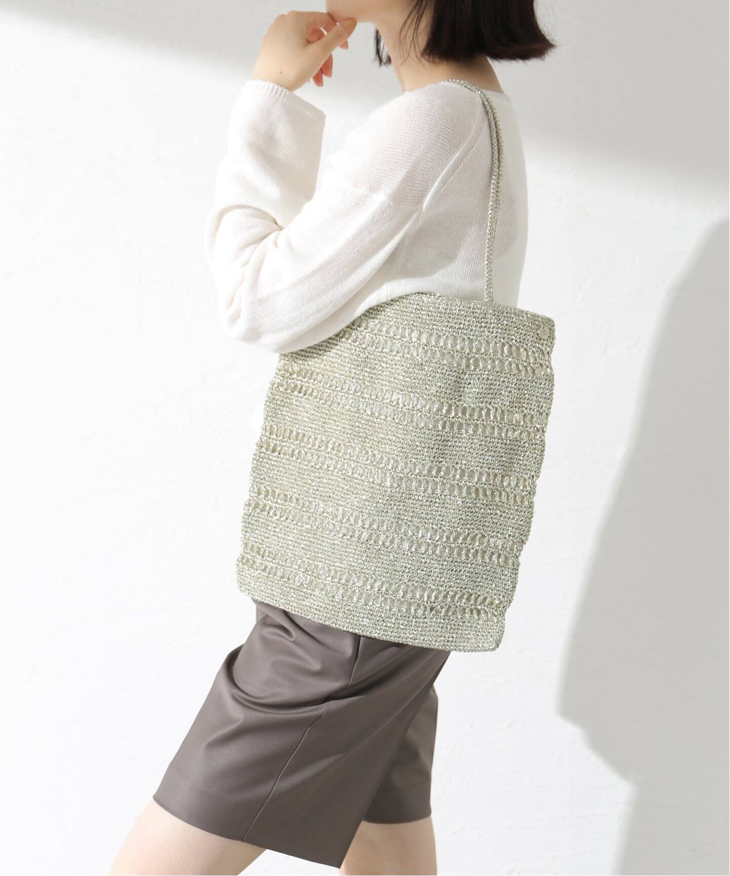 ne Quittez pas/ヌキテパ】 METALLIC MACRAME TOTE BAG（トートバッグ 