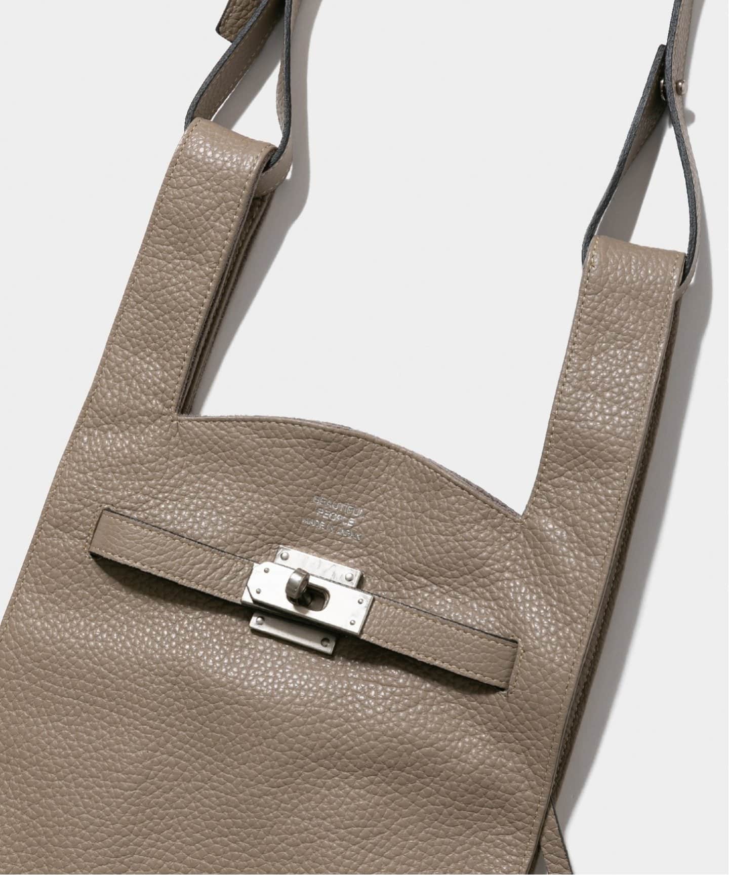 美品beautiful people マーケットショルダーバッグ グレーベージュ beautiful people ショルダーバッグ バッグ ビューティフル