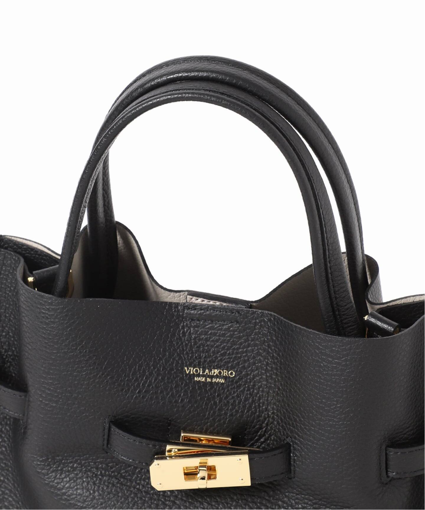 VIOLA d'ORO かごバッグ SSサイズ キャメル×ブラックVIOLA d´ORO かご