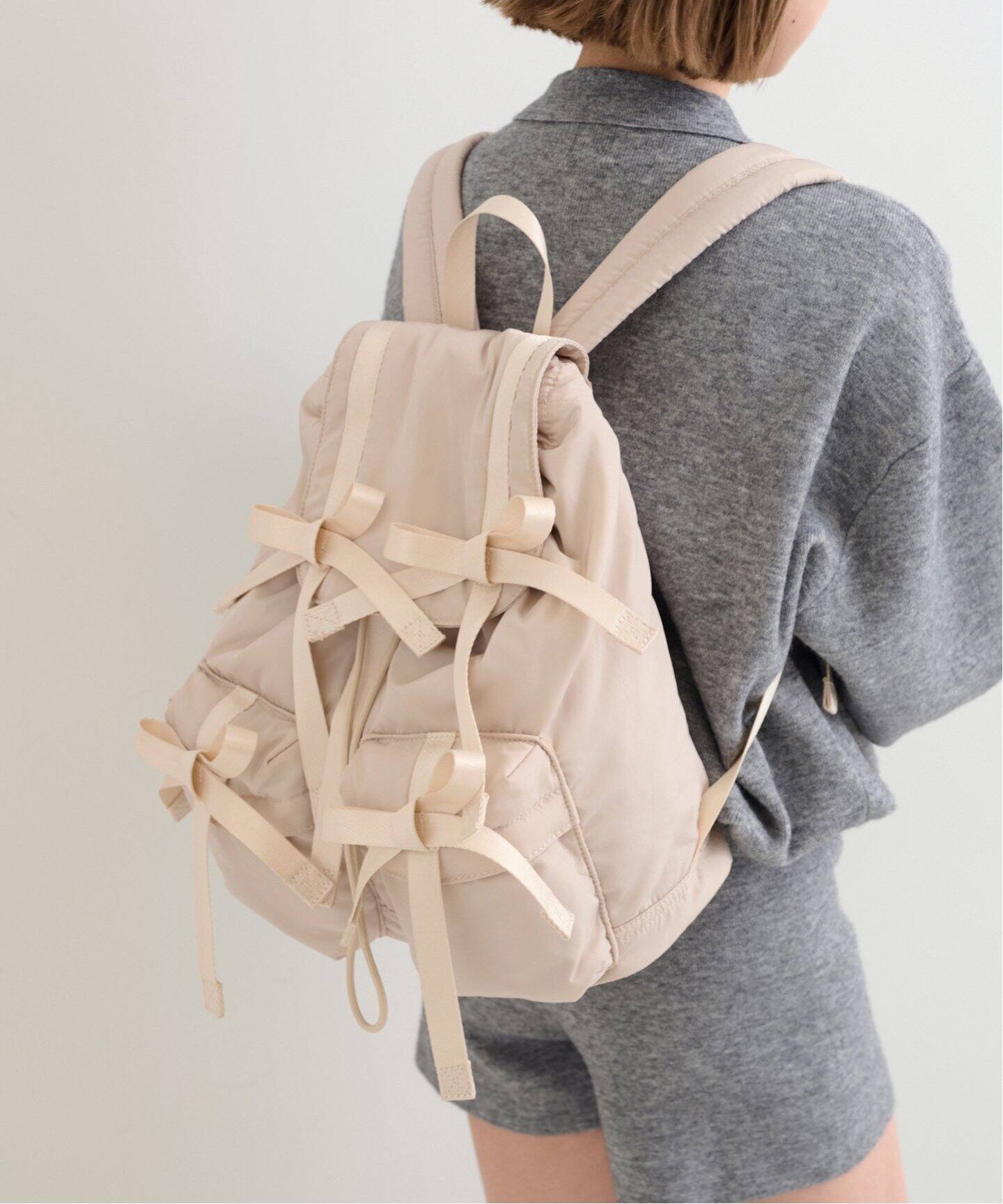 épine ribbon quilting Rucksack エピヌ リュック KIKI · Ribbon Backpack / gray | ファッション通販サイト NUGU
