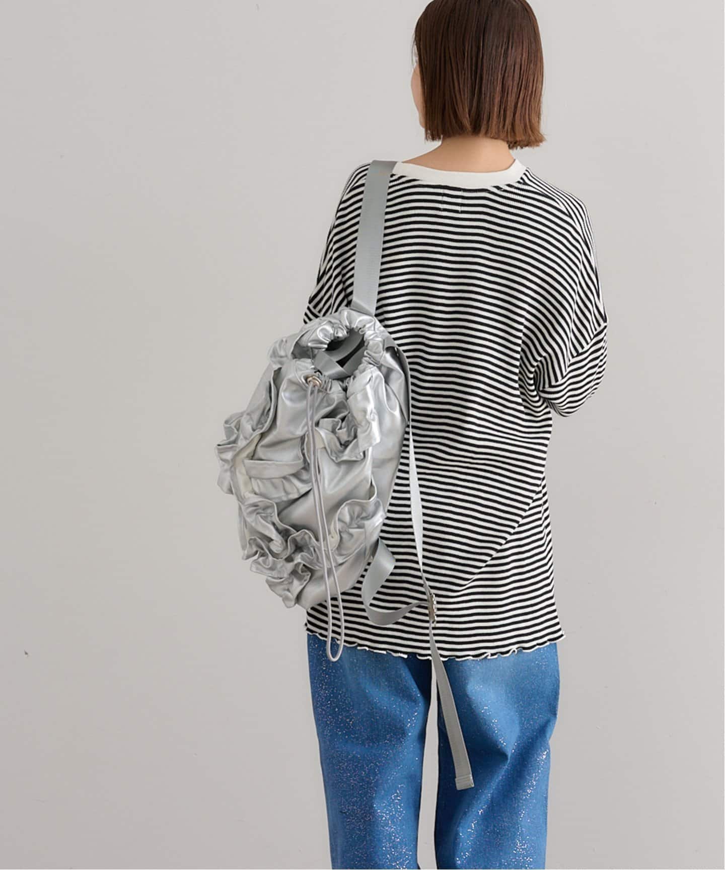 Casselini メタリックシルバー　リュックサック Casselini メタリックシルバー リュックサック ナップサック