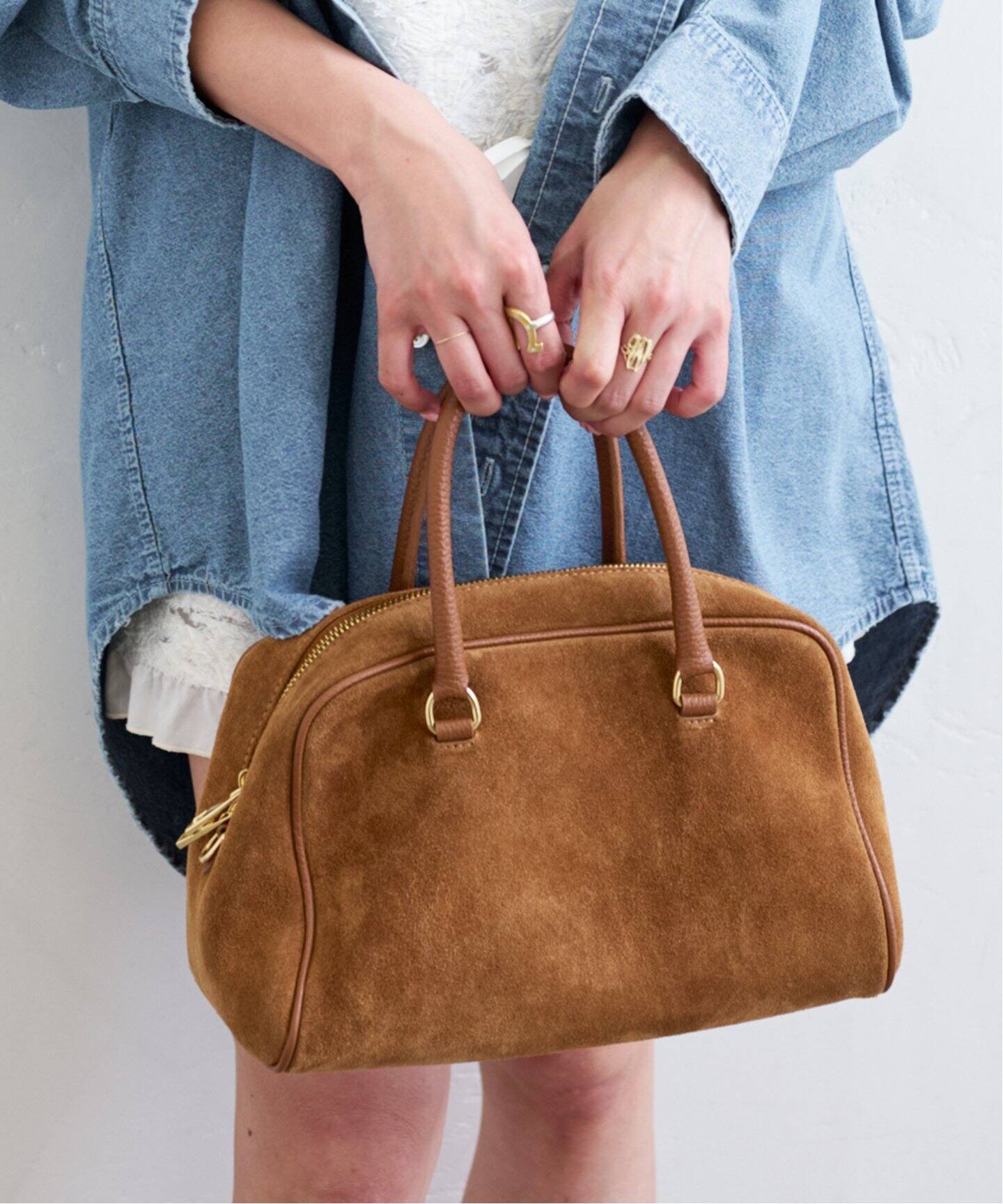 追加4》AULENTTI /オウレンティ SUEDE BOSTON BAG4（ボストンバッグ