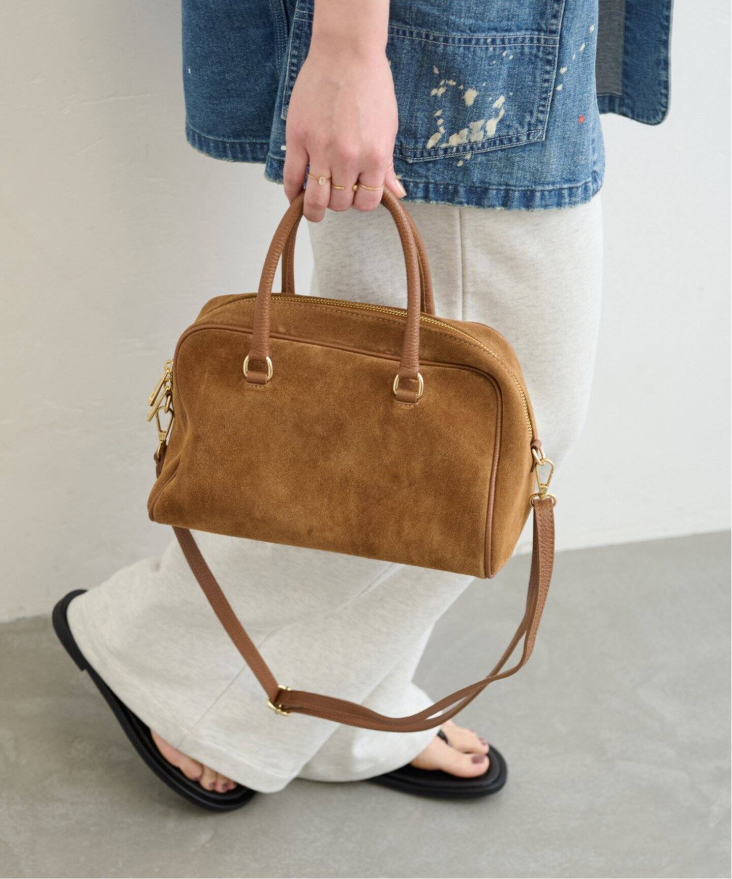 追加4》AULENTTI /オウレンティ SUEDE BOSTON BAG4（ボストン