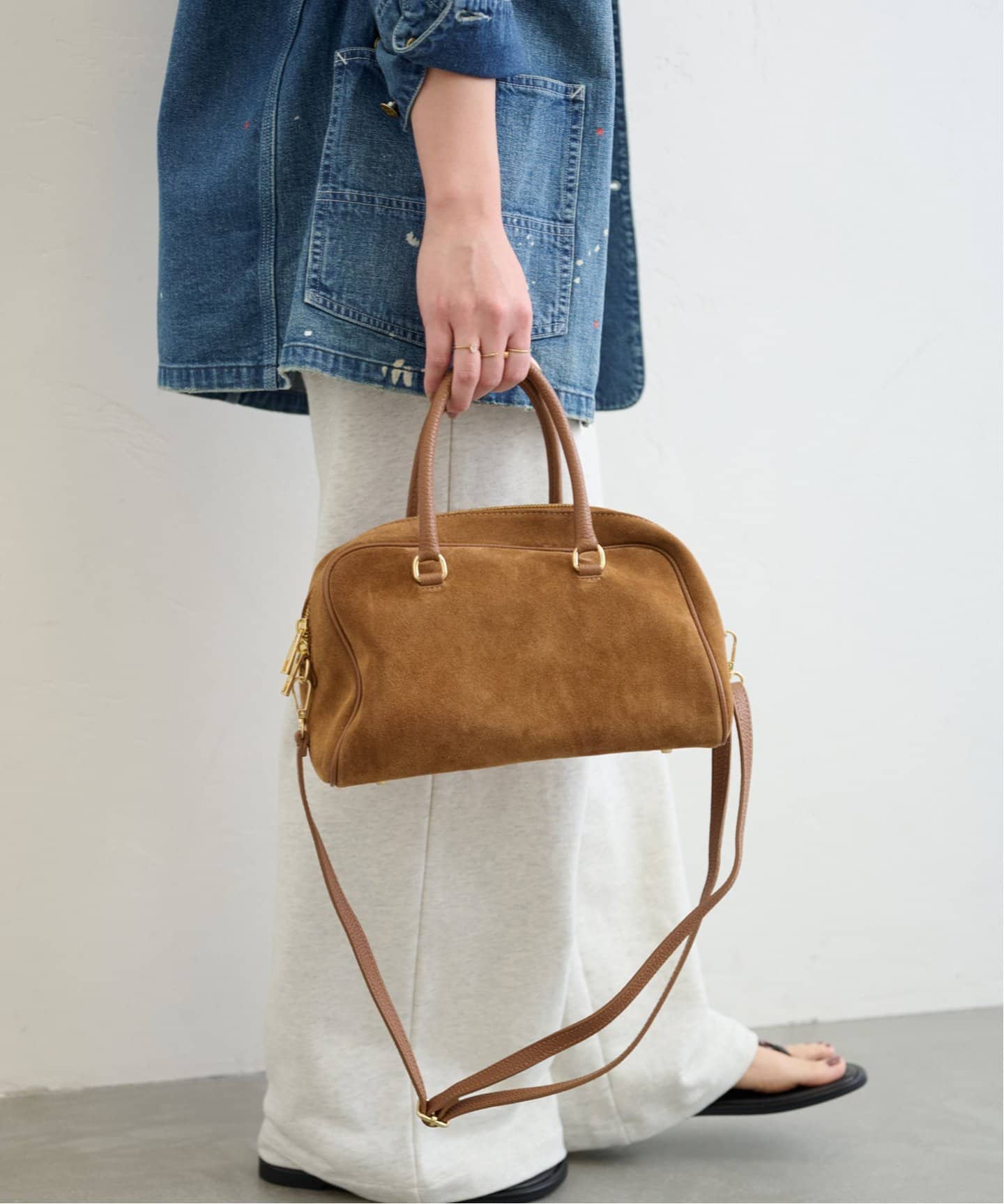 追加4》AULENTTI /オウレンティ SUEDE BOSTON BAG4（ボストンバッグ