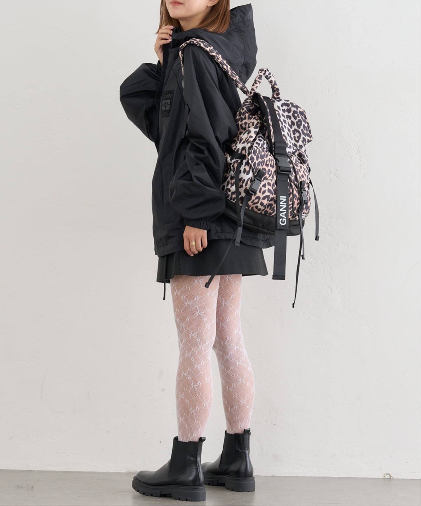 GANNI　Recycled Tech Backpack 　レオパード 美品 GANNI デイバック リュック GANNI Recycled Tech Backpack P